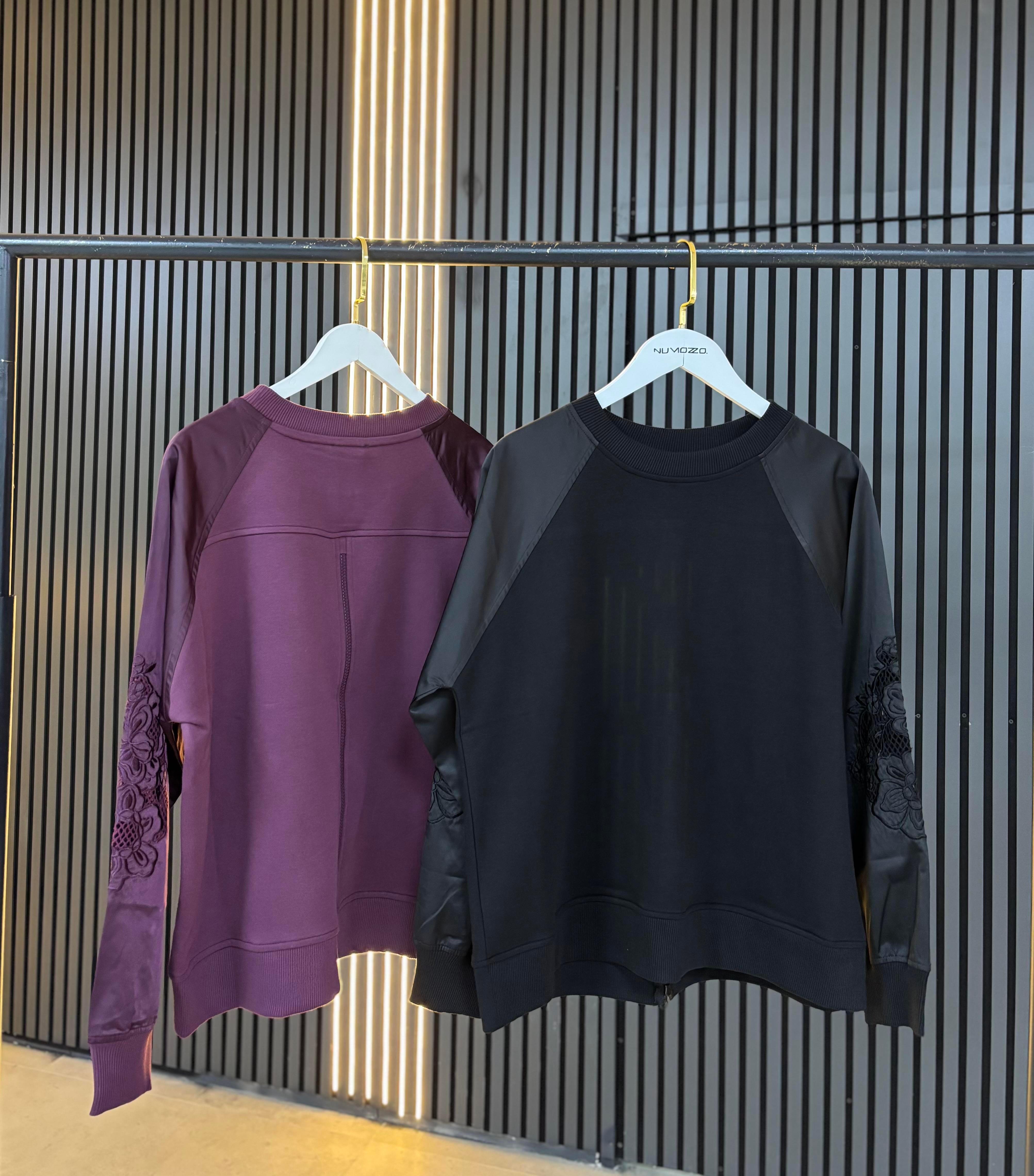 NAKIŞ DETAYLI SWEATSHİRT-MÜRDÜM