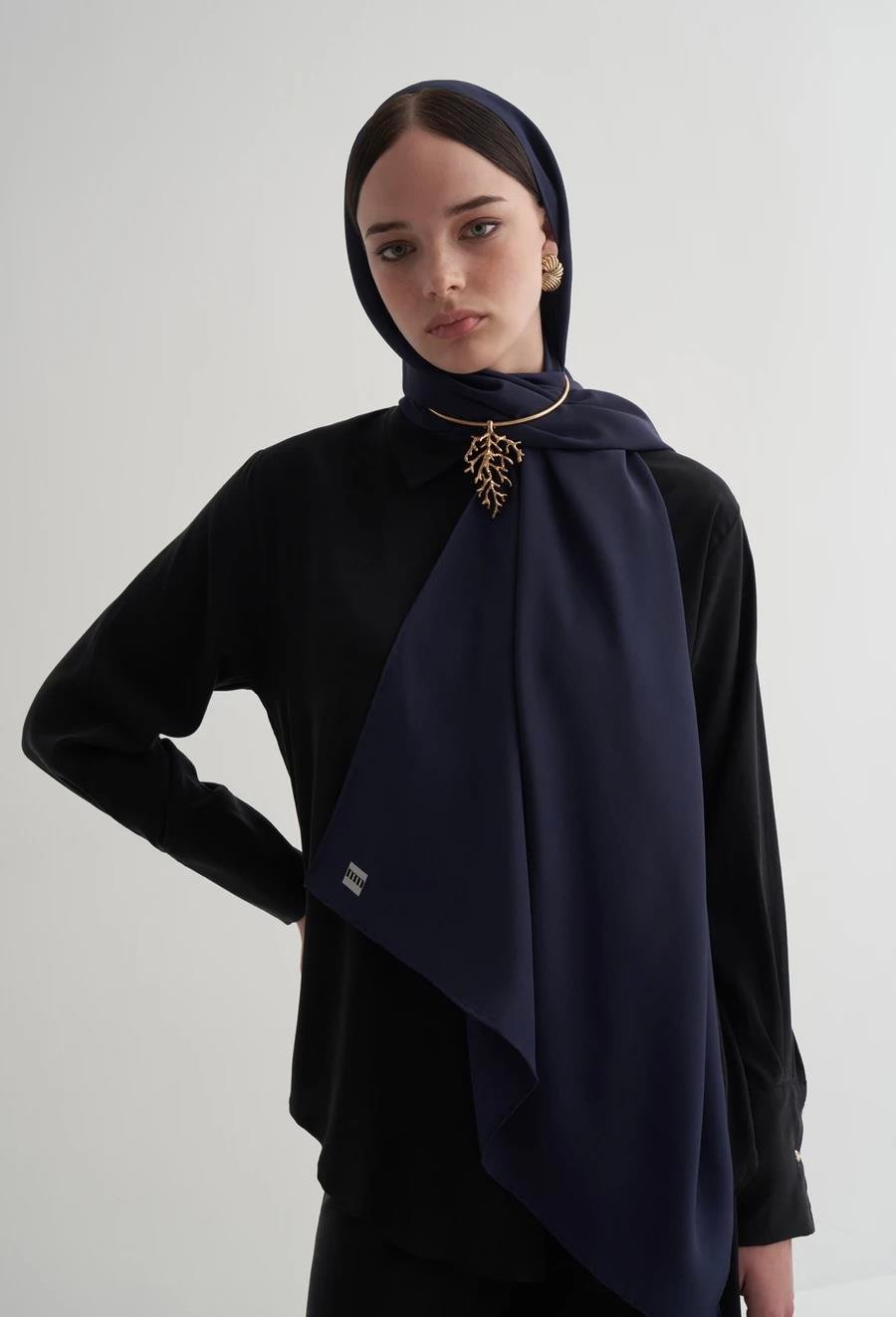 Navy Blue Silk