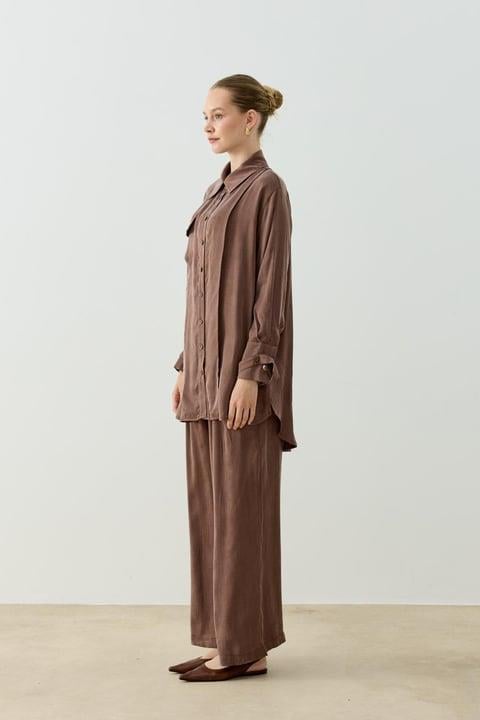 NEW MELINA PANTOLONLU TAKIM KAHVERENGİ