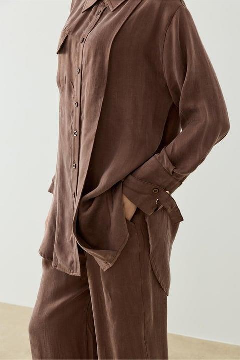 NEW MELINA PANTOLONLU TAKIM KAHVERENGİ