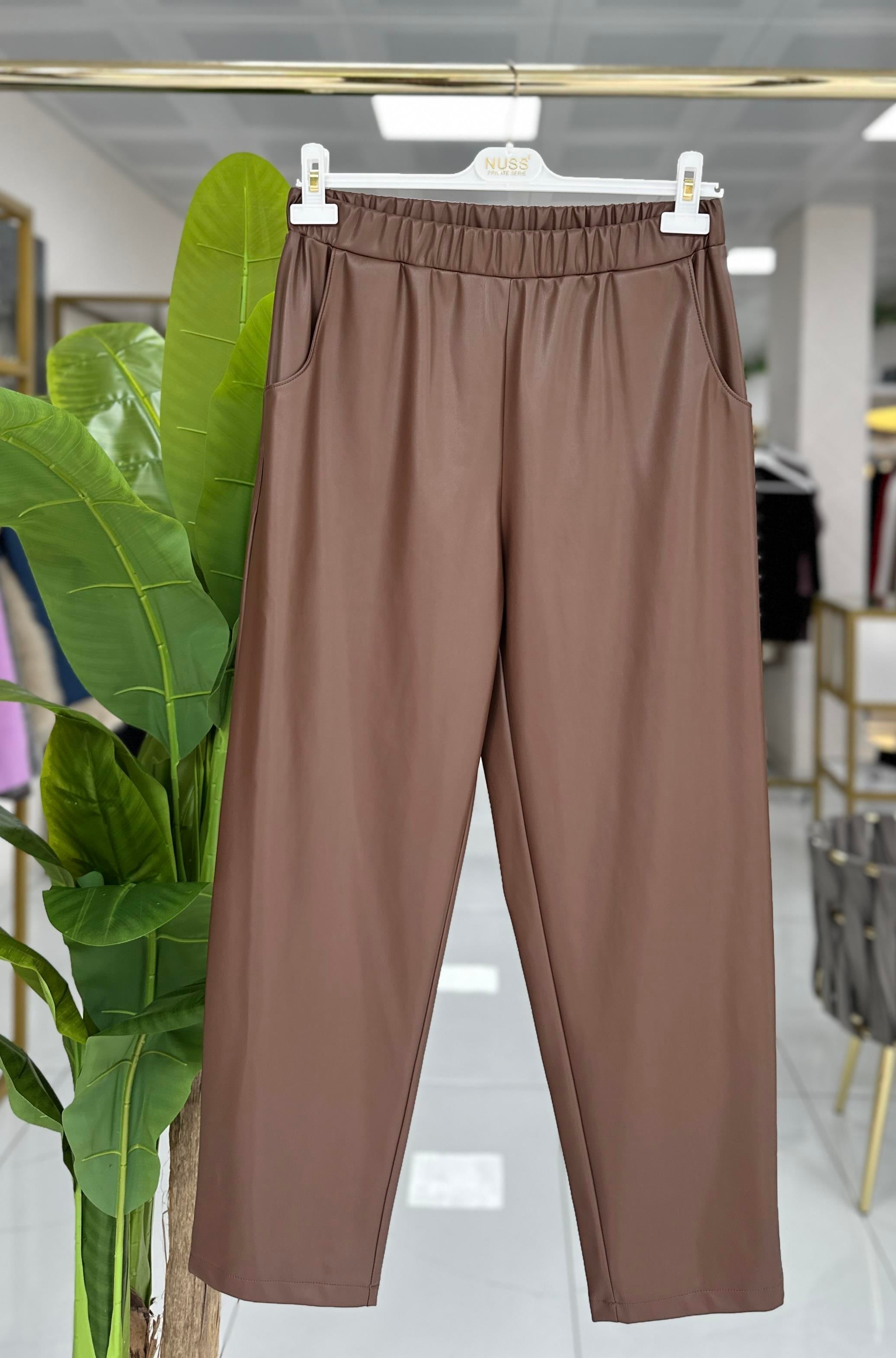 Nuss Deri Pantolon Kahve