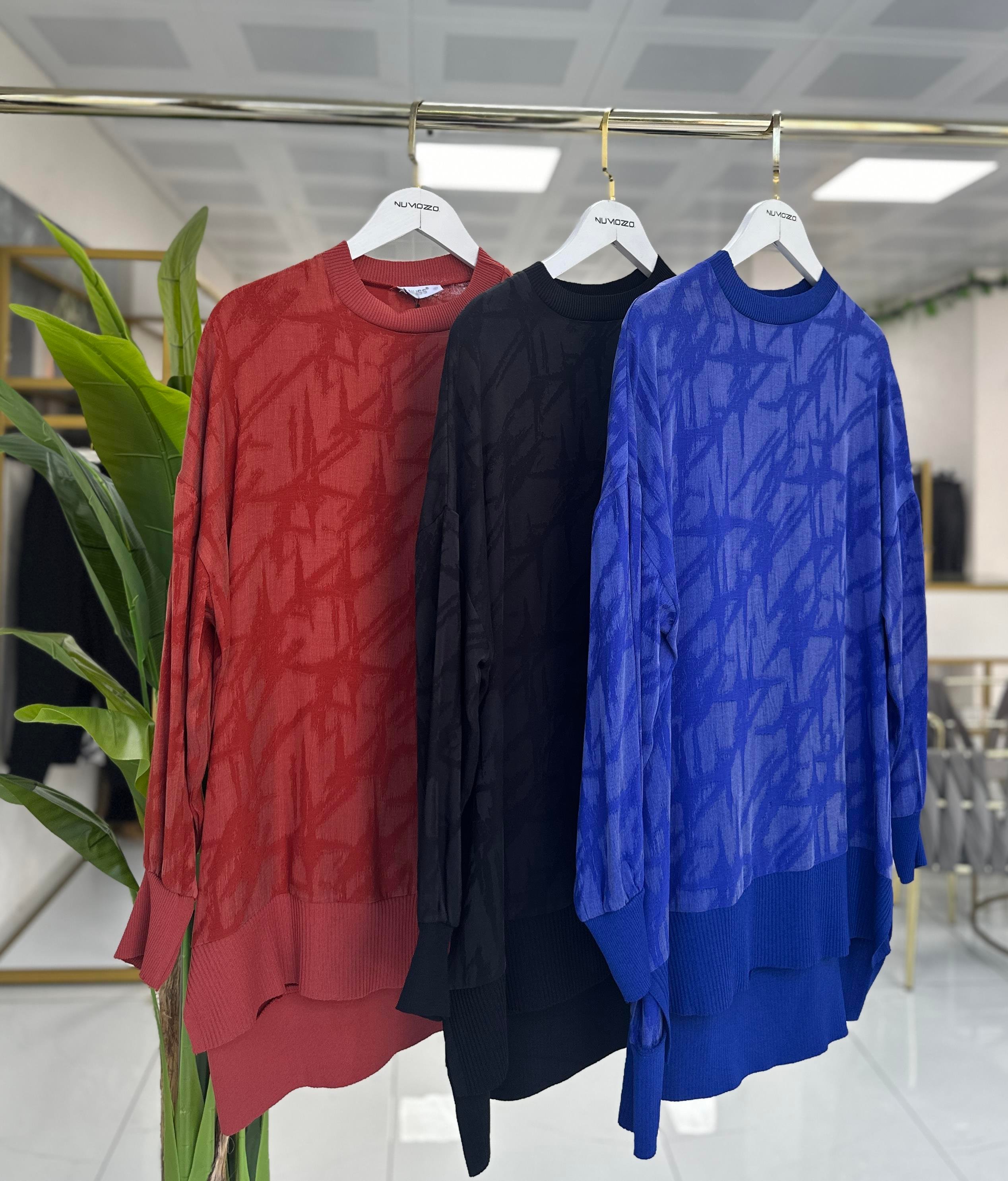 Nuss İpek Qupra Tunik Saks