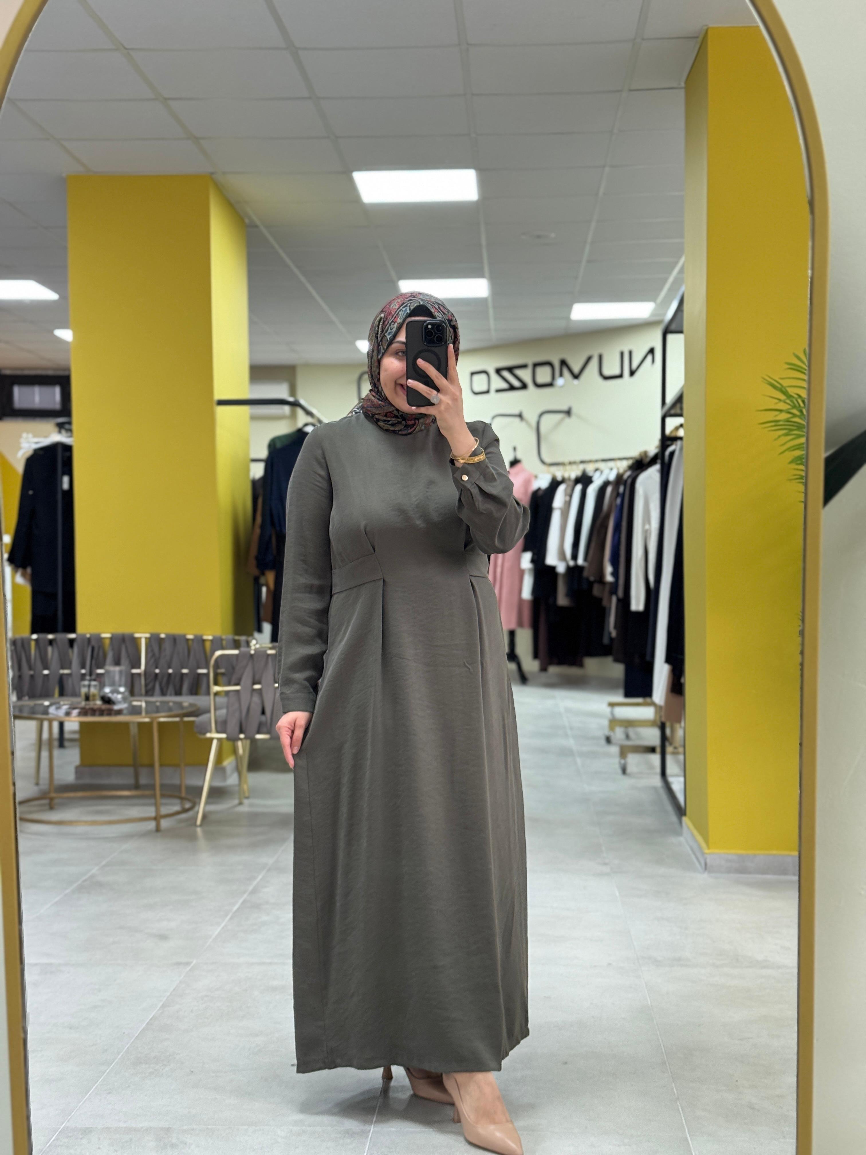 Nuss Kuşaklı Elbise Taba