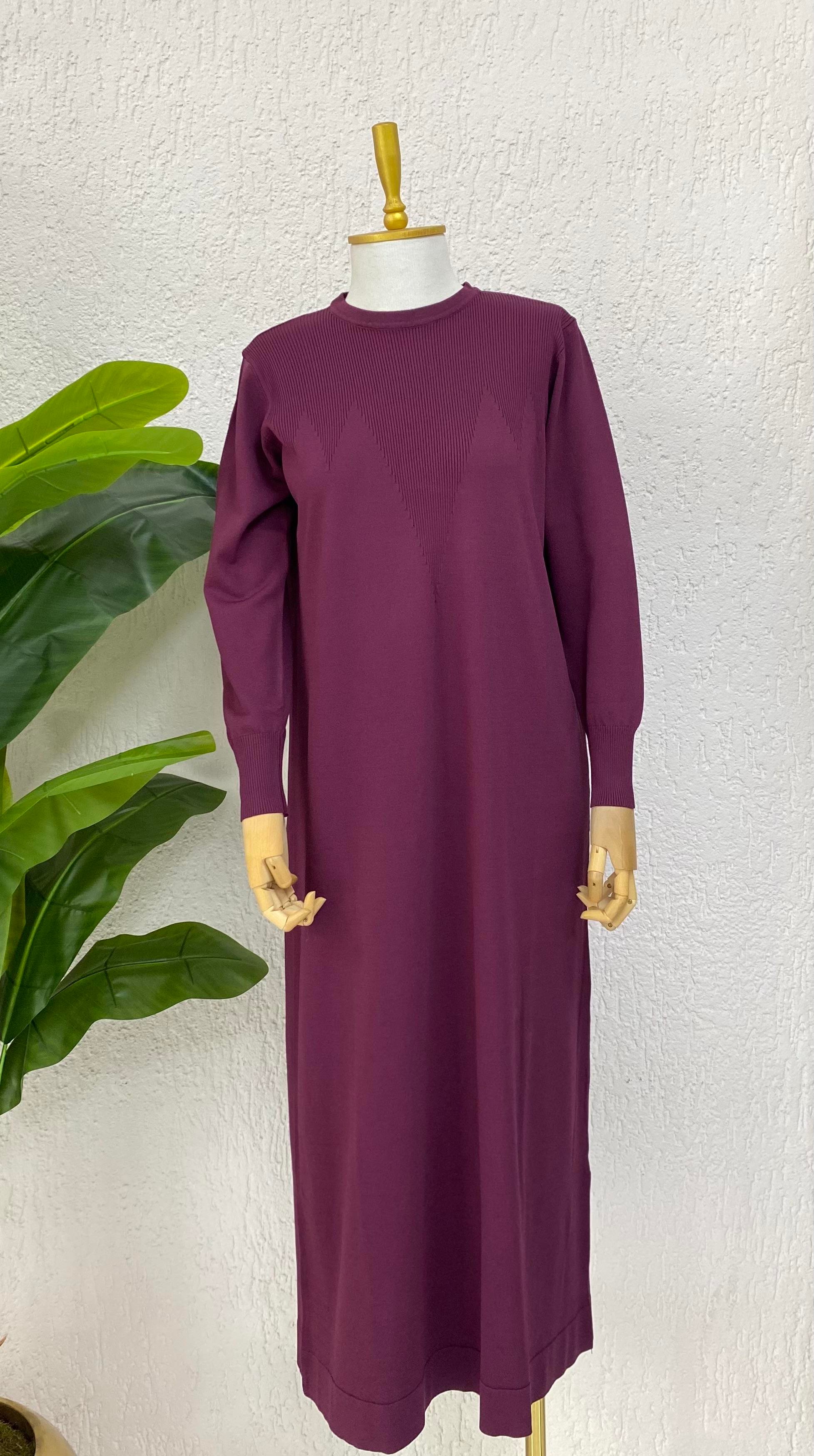 Nuss Merserize Elbise Bordo