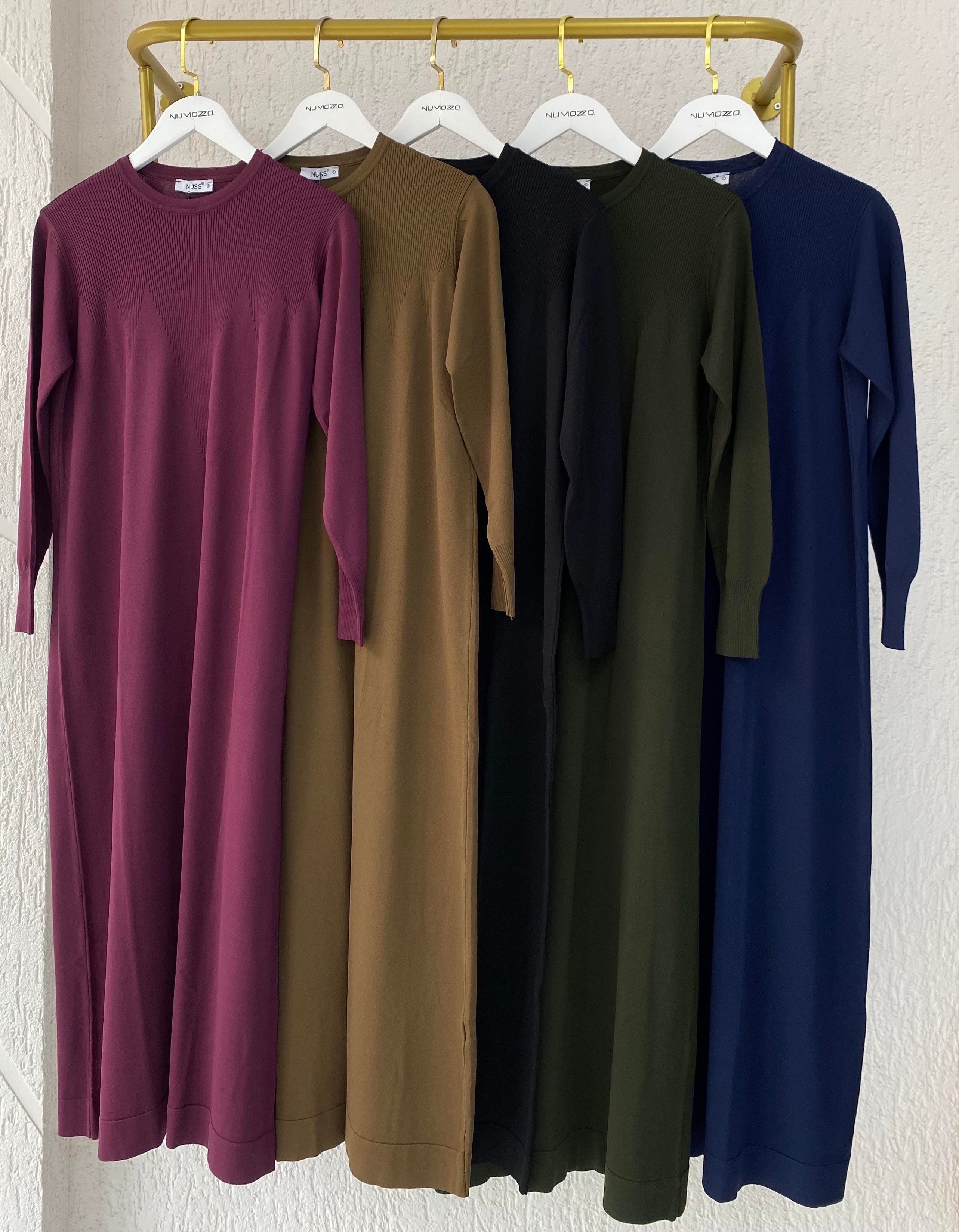 Nuss Merserize Elbise Bordo