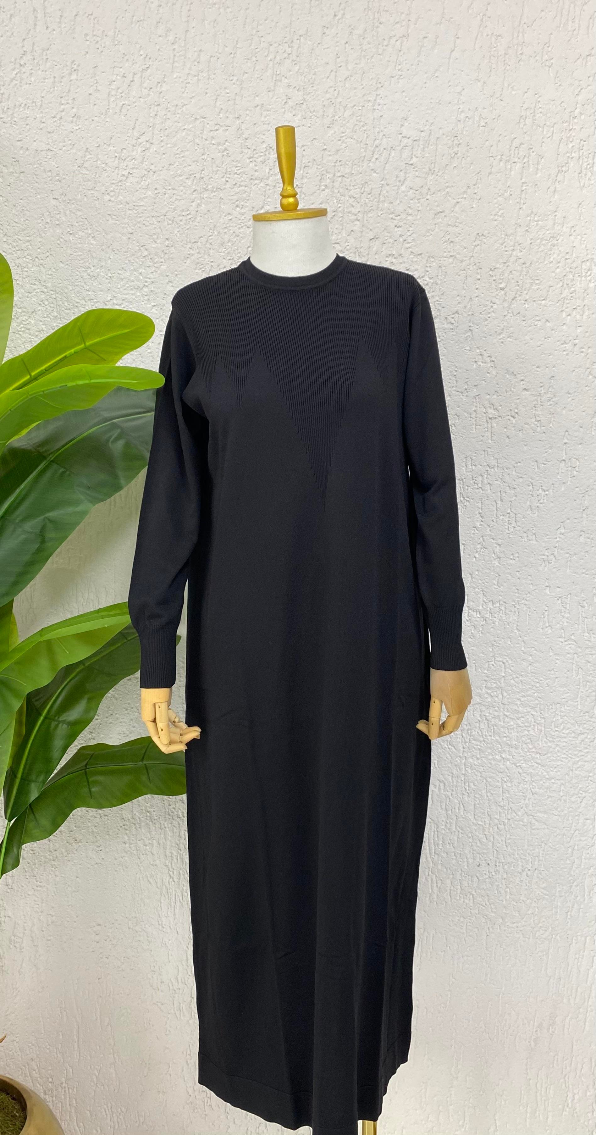 Nuss Merserize Elbise Siyah