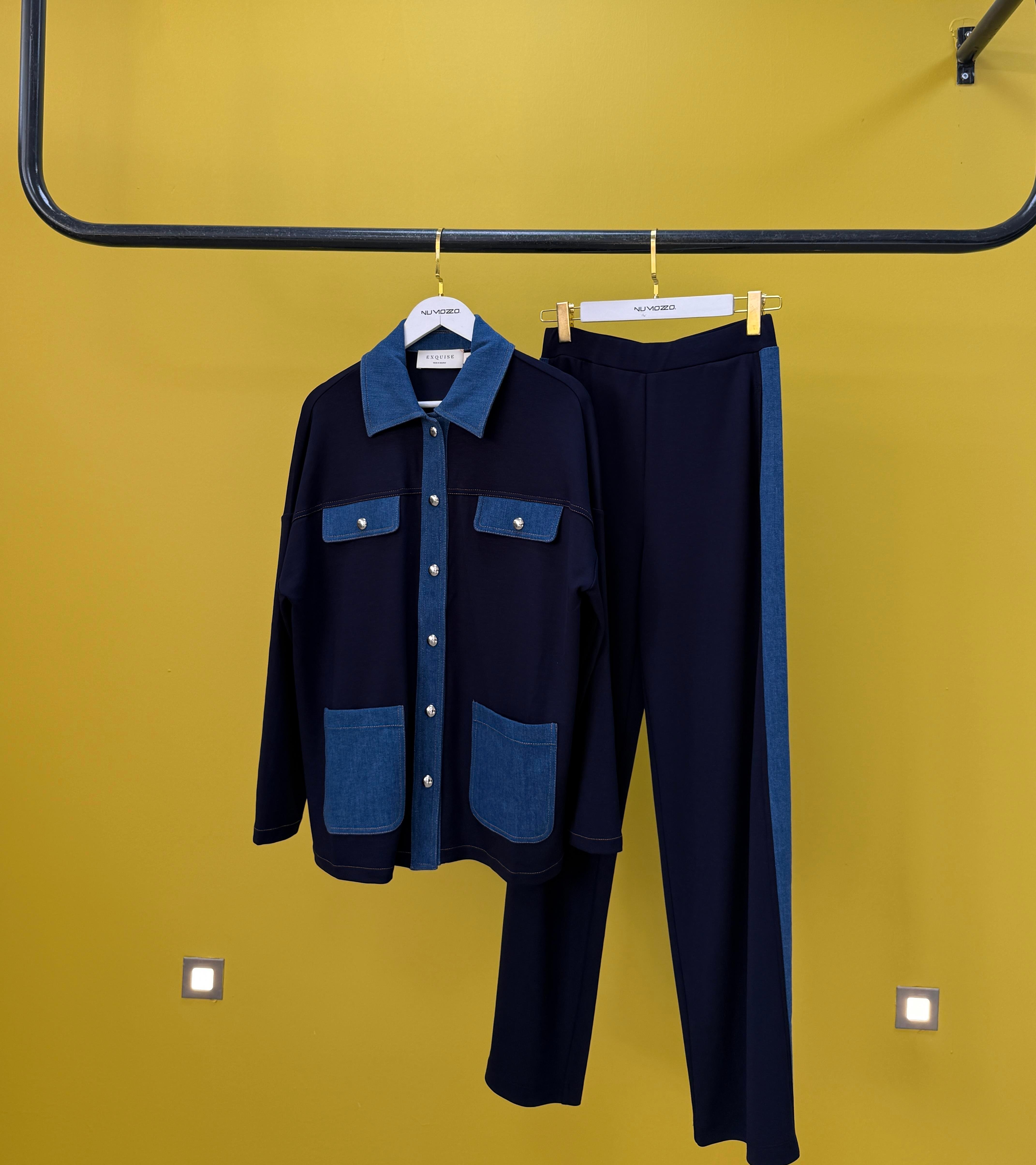 Örme Ceketli Takım-Lacivert