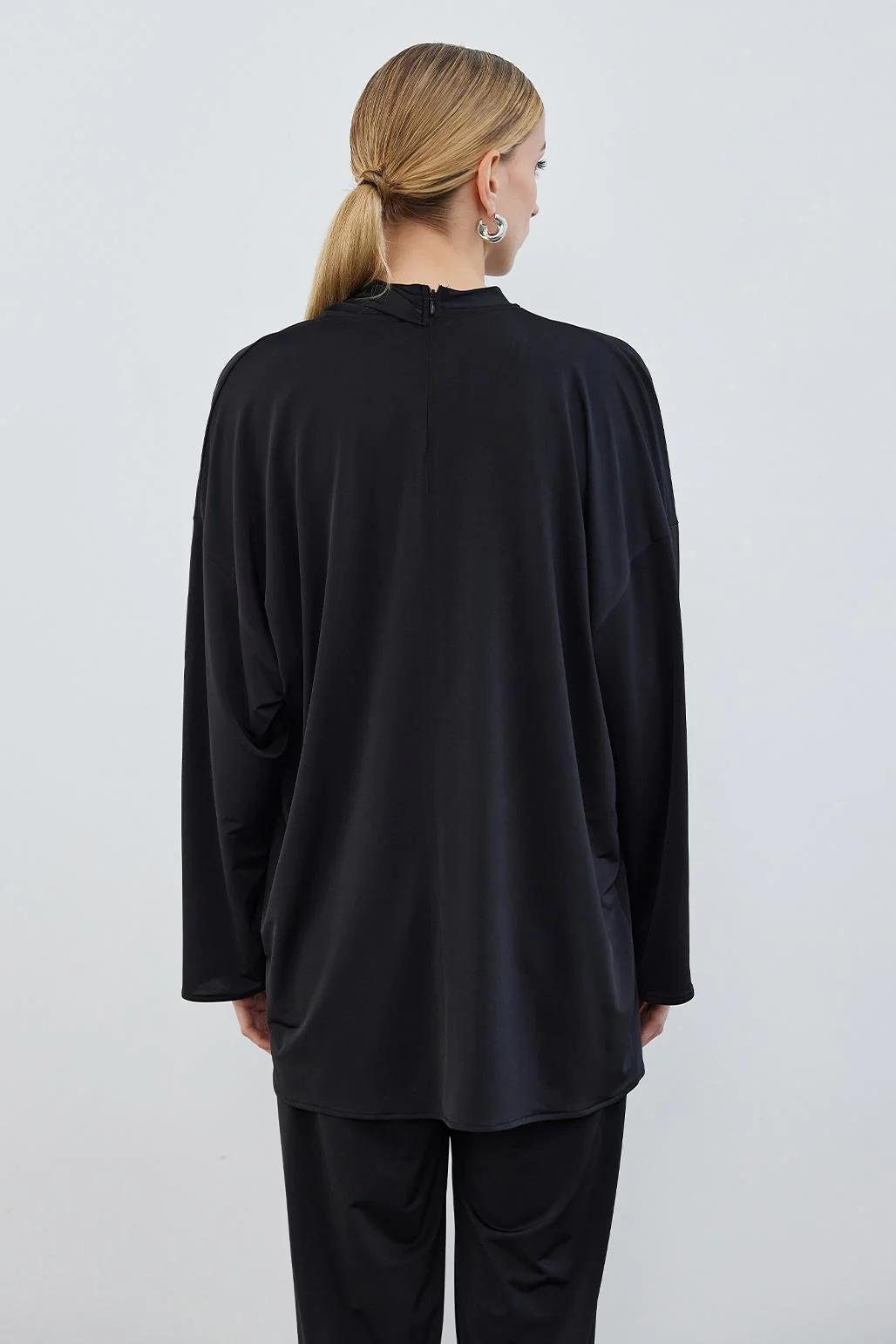 Örme Relax Tunik Siyah