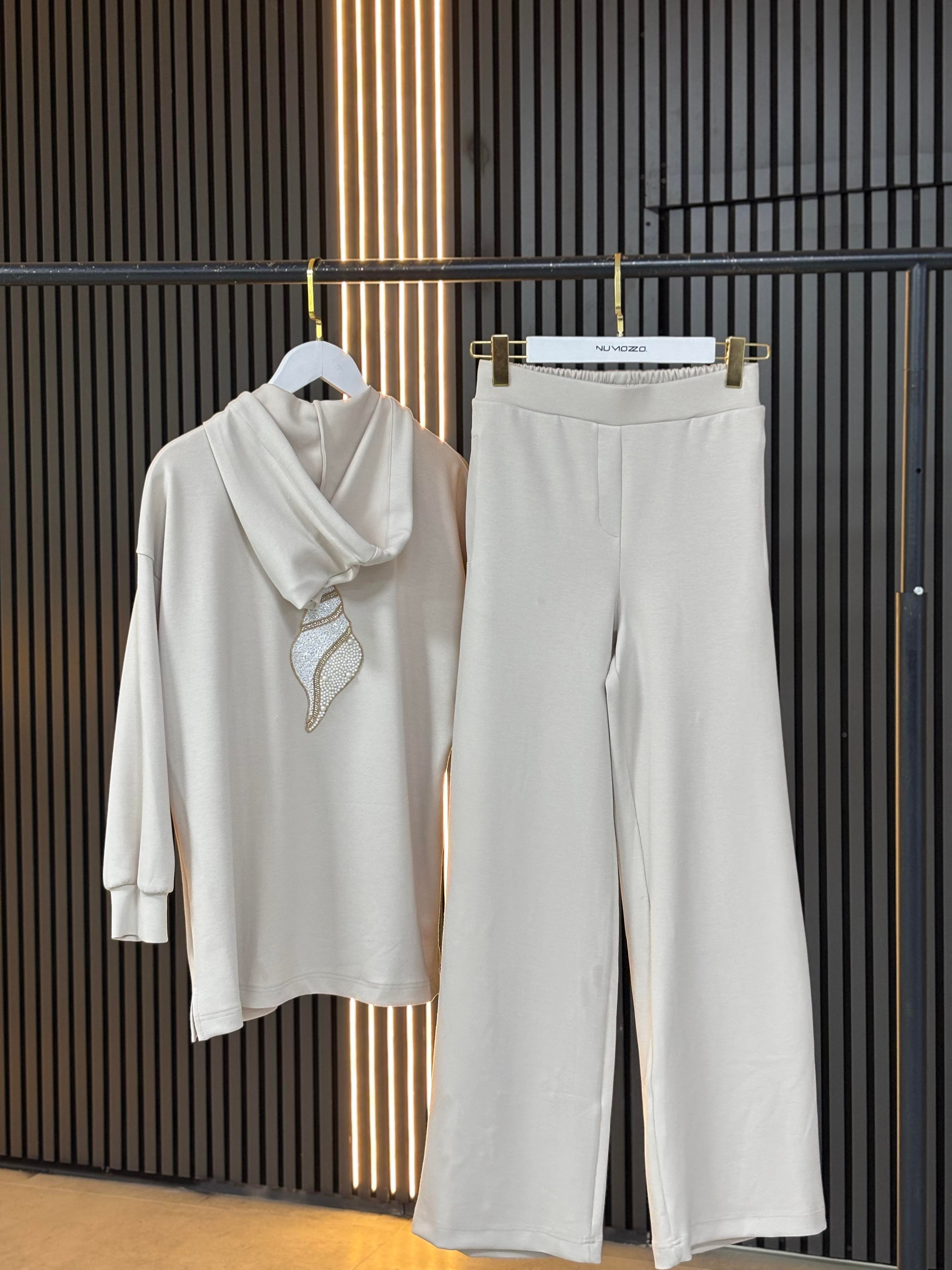 Pantolonlu Takım-Bej