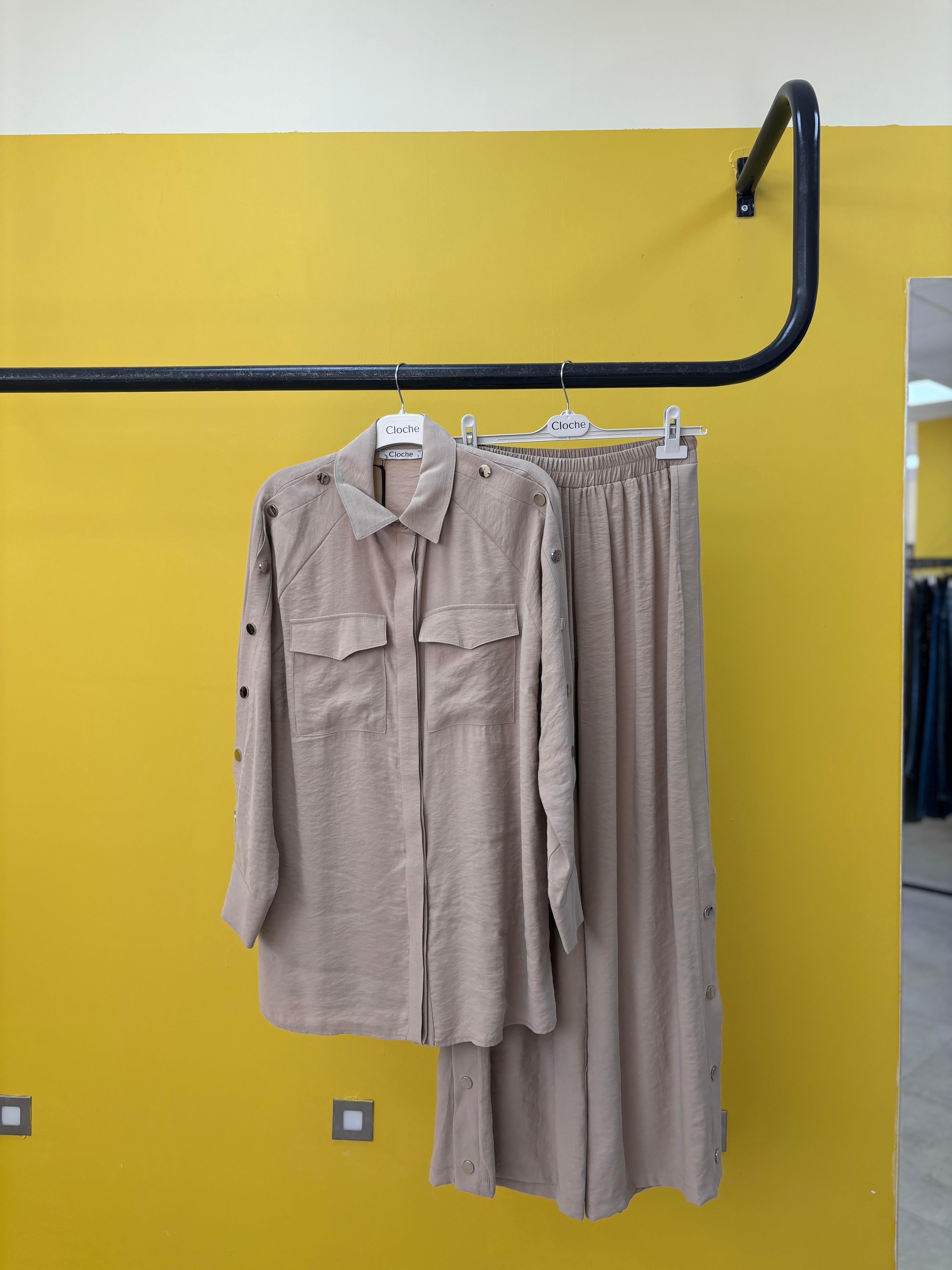 Pemo Çıtçıtlı Takım-Bej