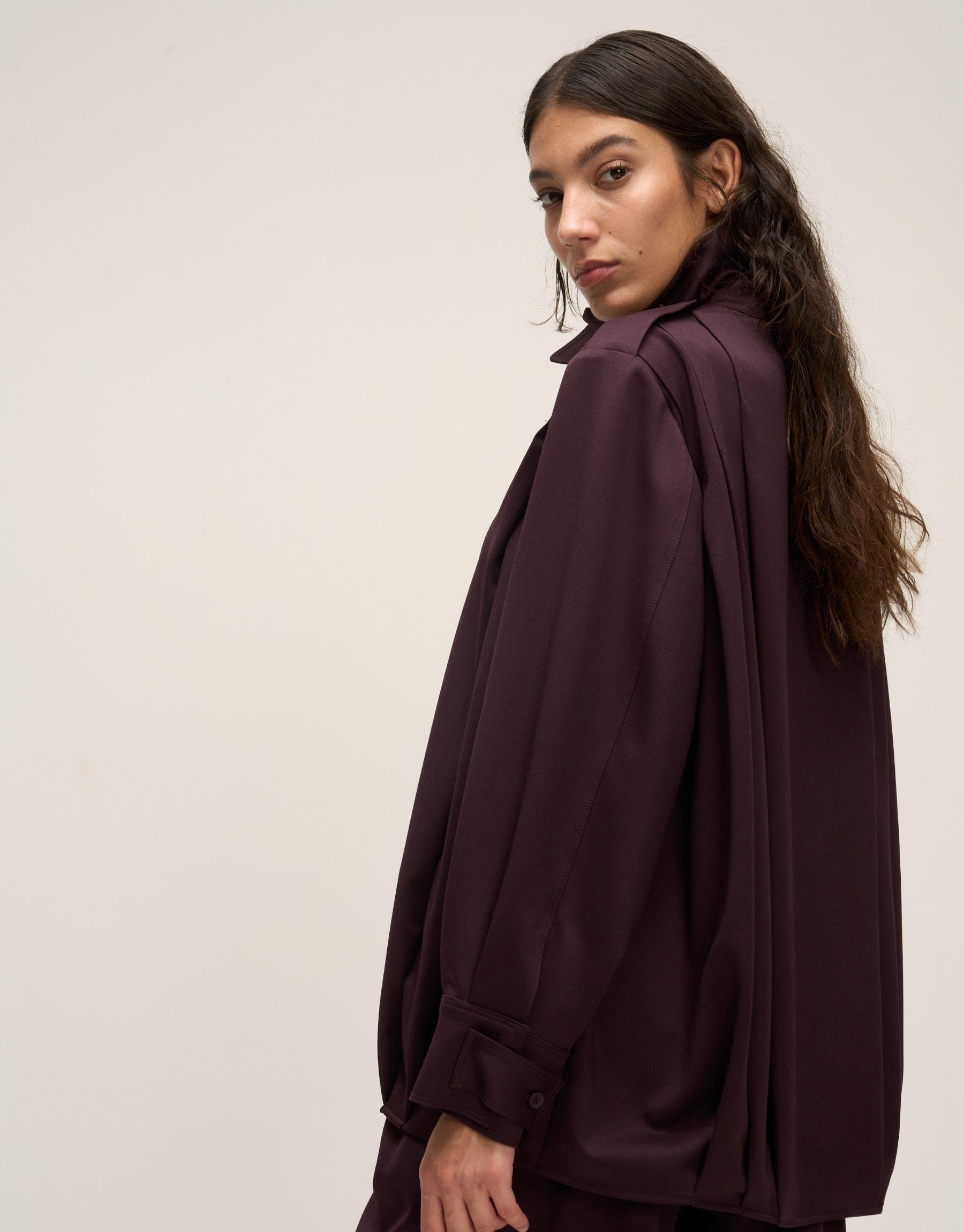 Pileli Ceket Mürdüm