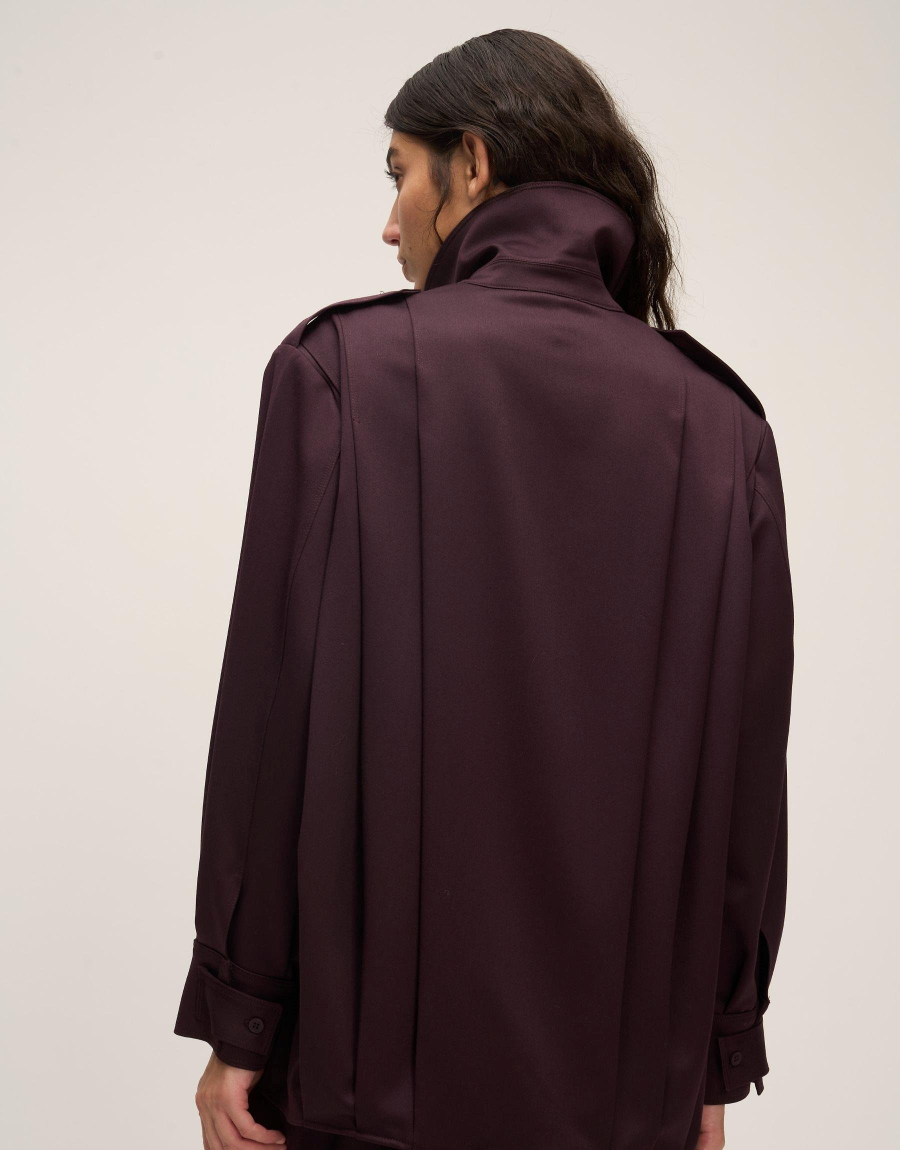 Pileli Ceket Mürdüm