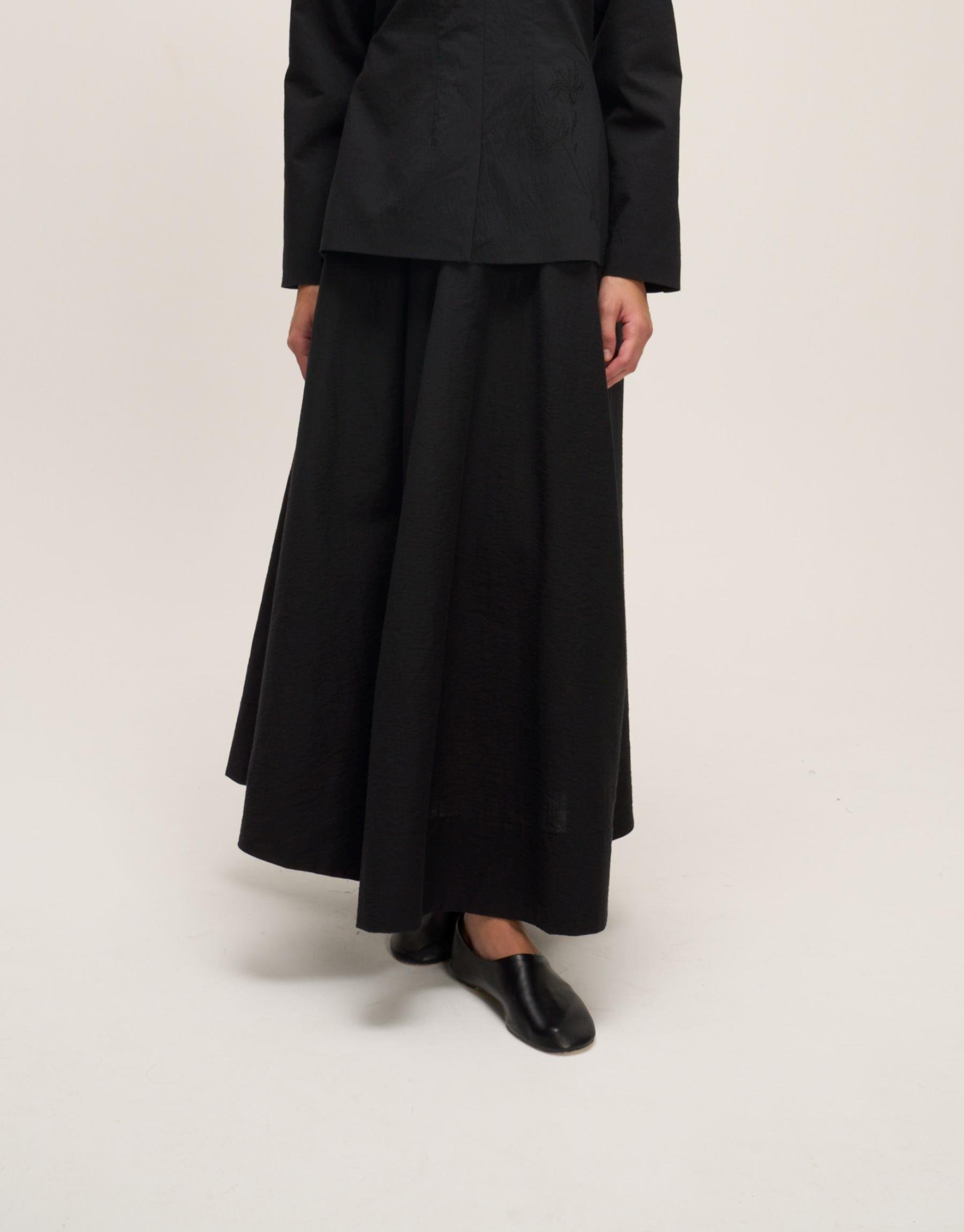 Pileli Crush Etek Siyah