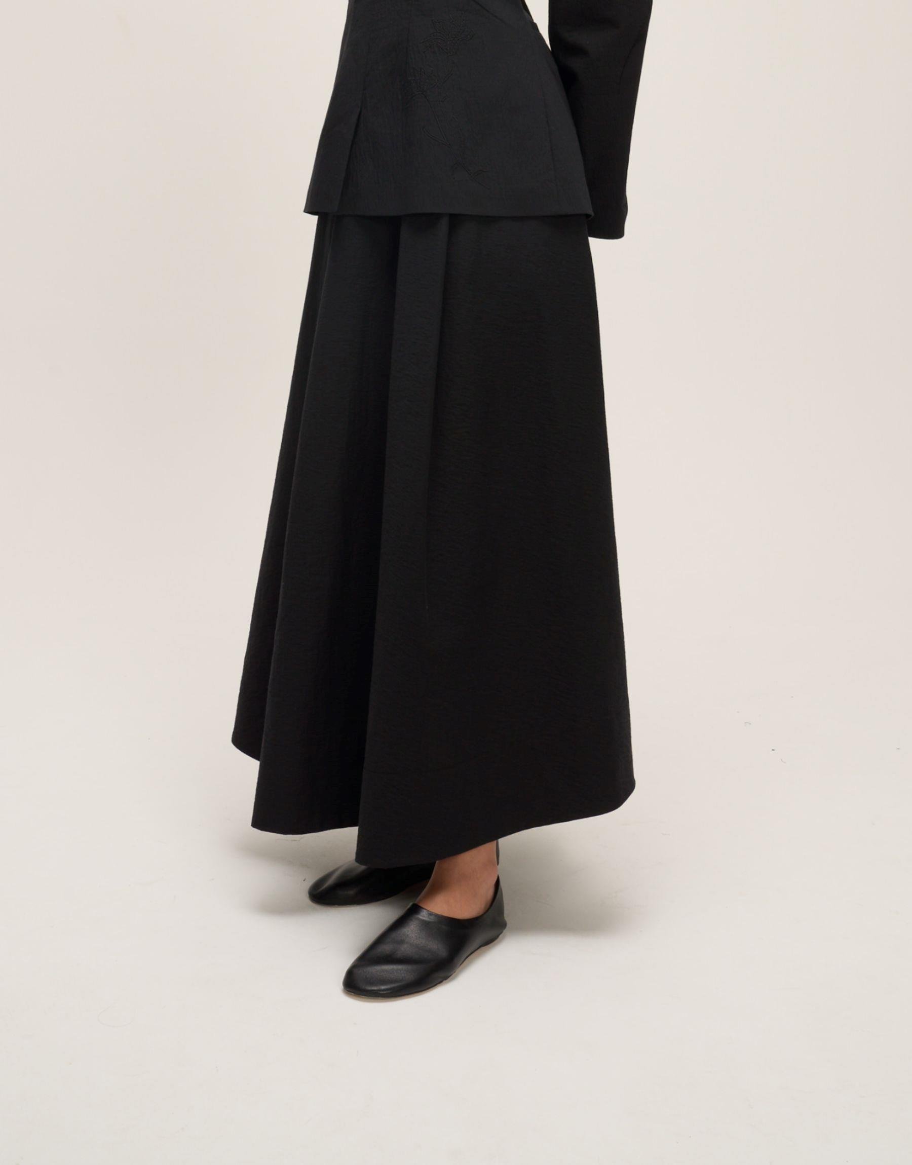 Pileli Crush Etek Siyah