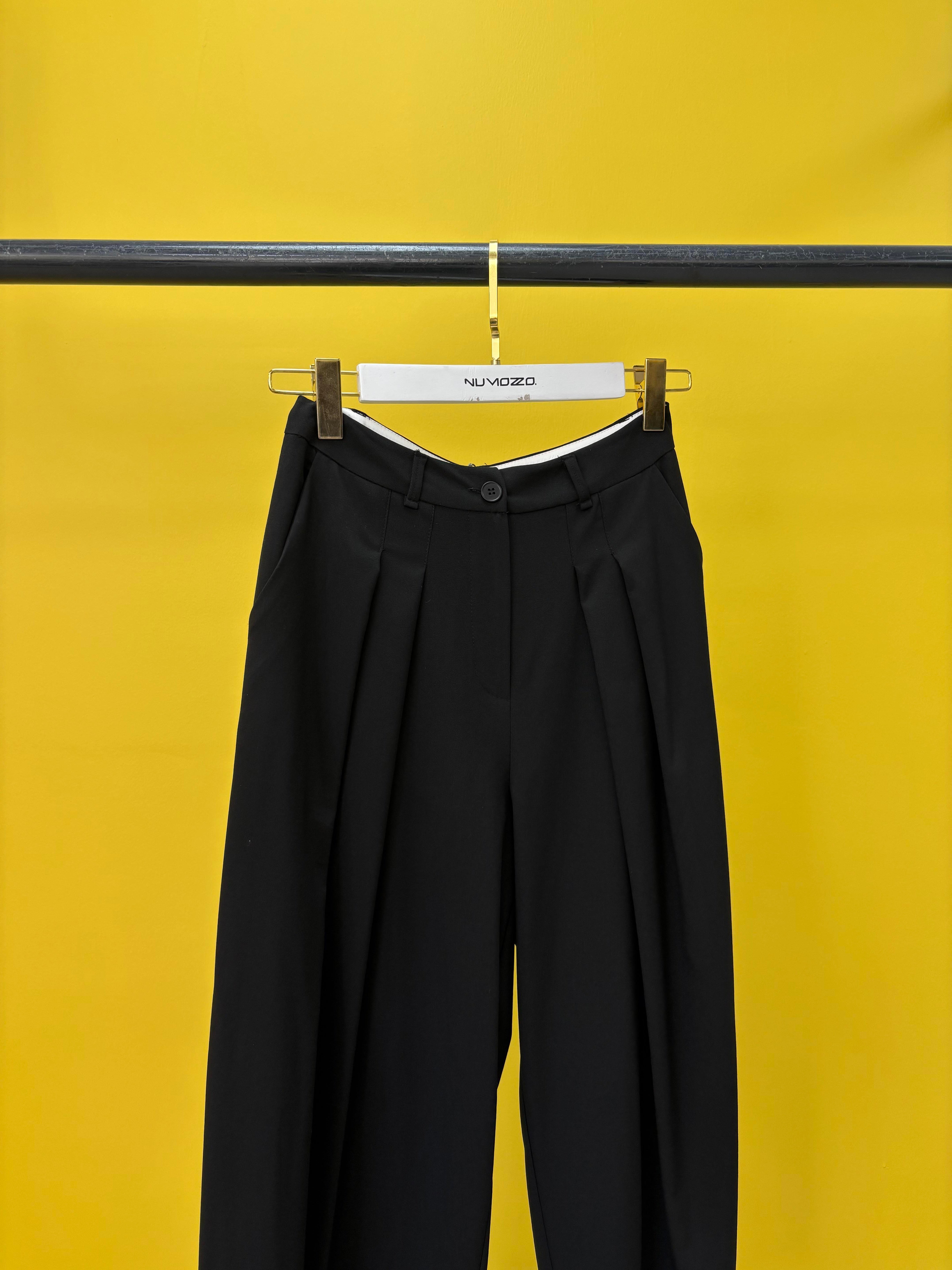 Pileli Pantolon Siyah