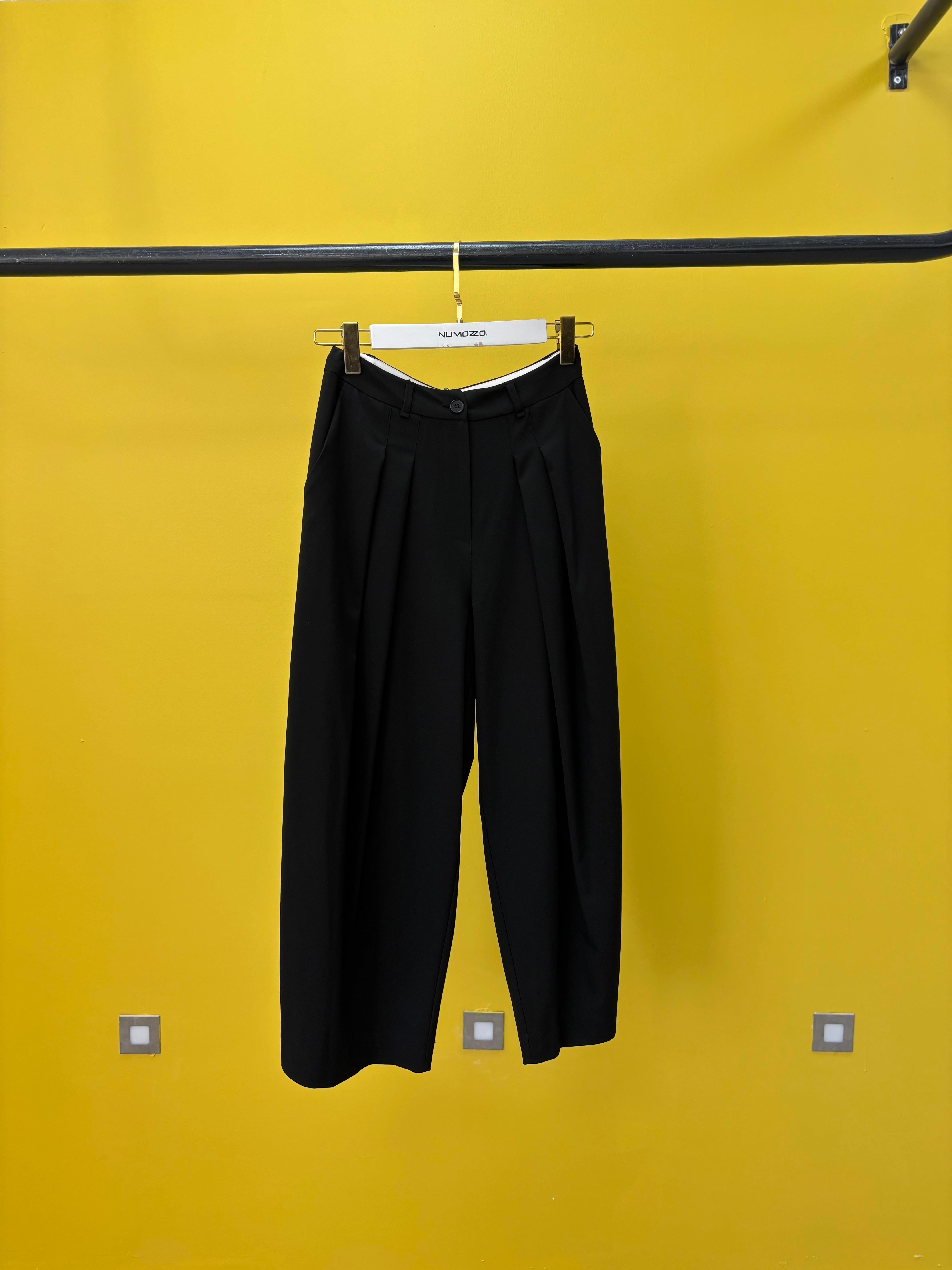 Pileli Pantolon Siyah