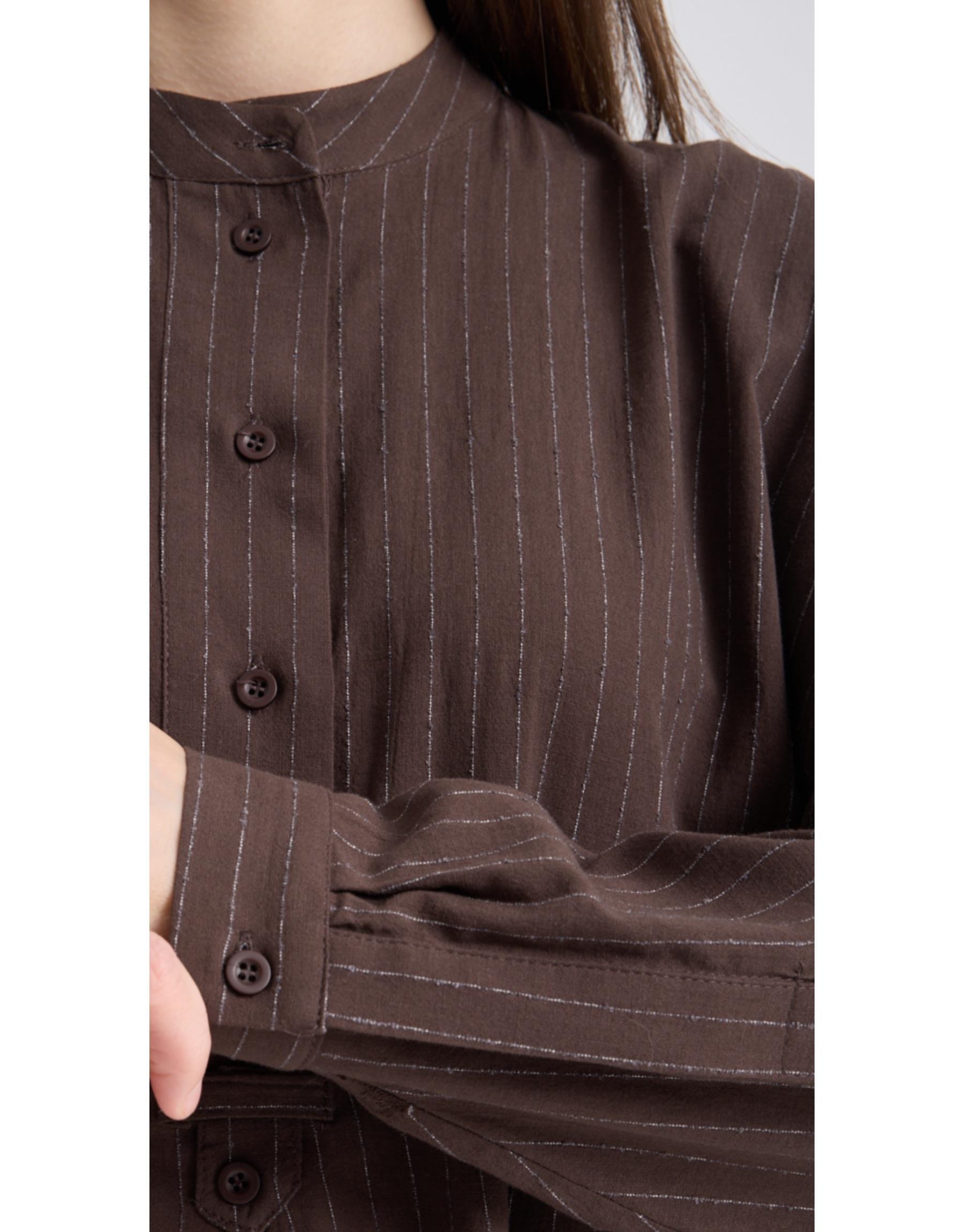 QOOQ Liva Tunik Kahve çizgili