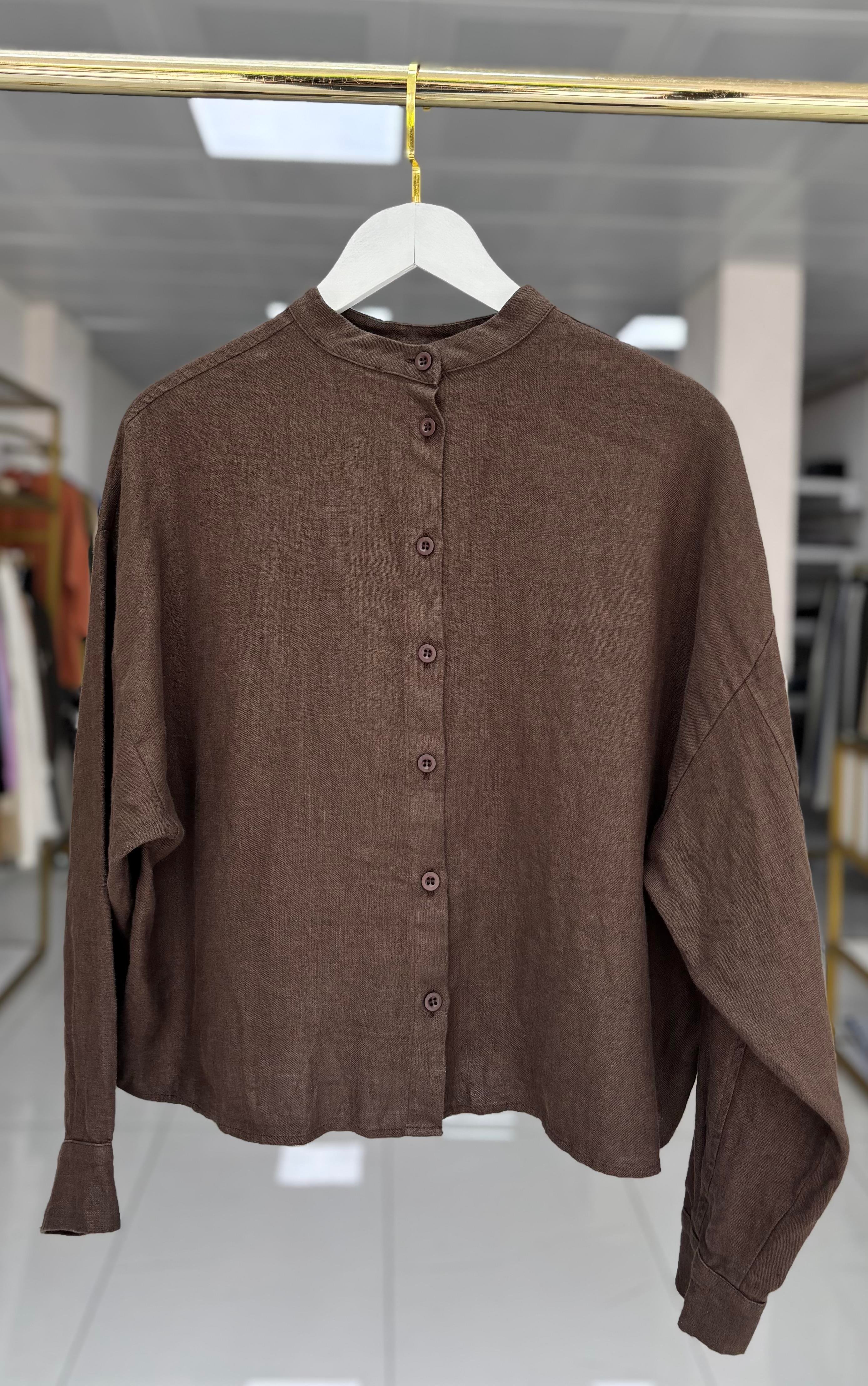 Safari Bluz Kahverengi