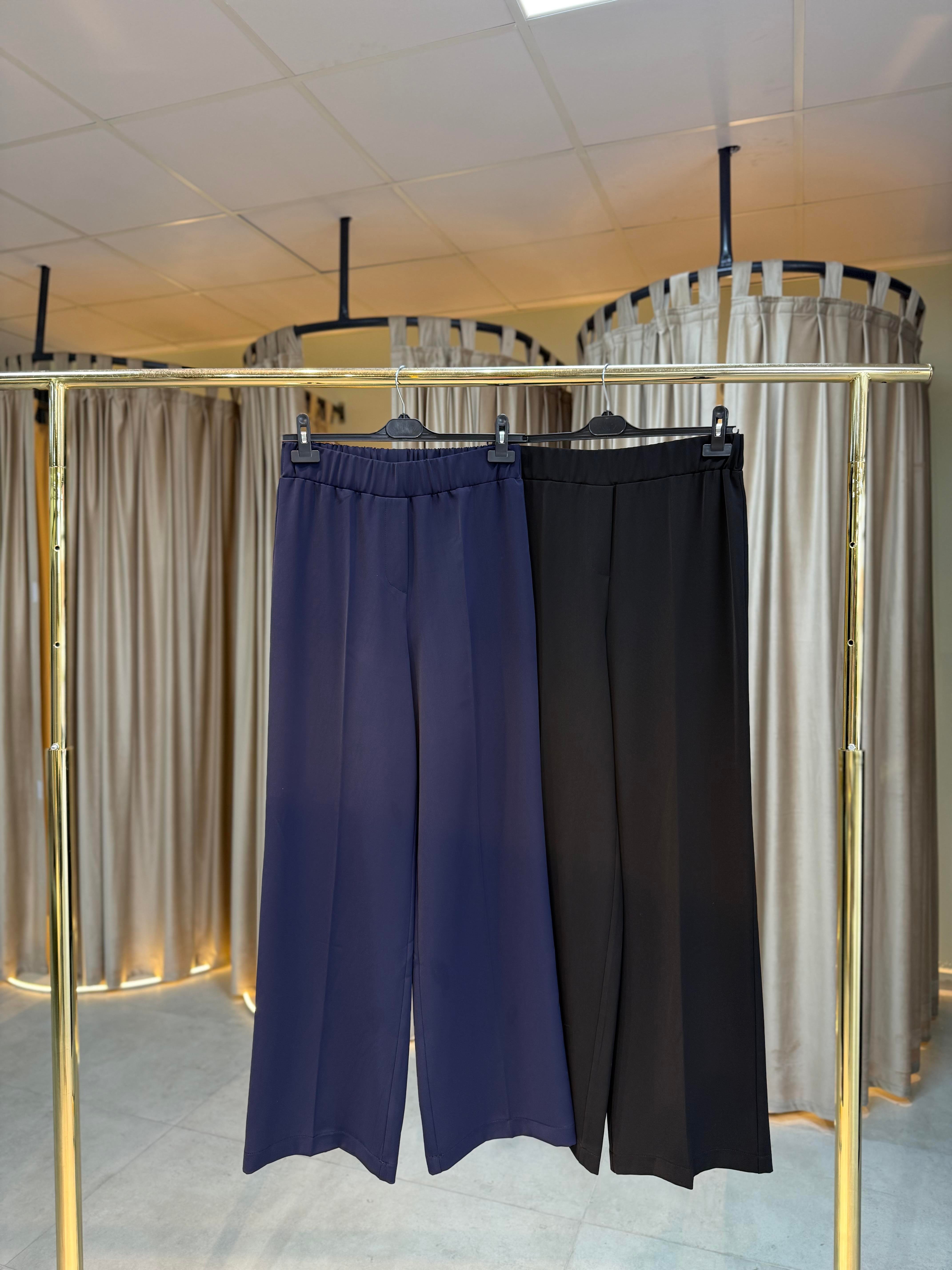Sentez Colmar Beli Lastikli Geniş Paça Pantolon Siyah