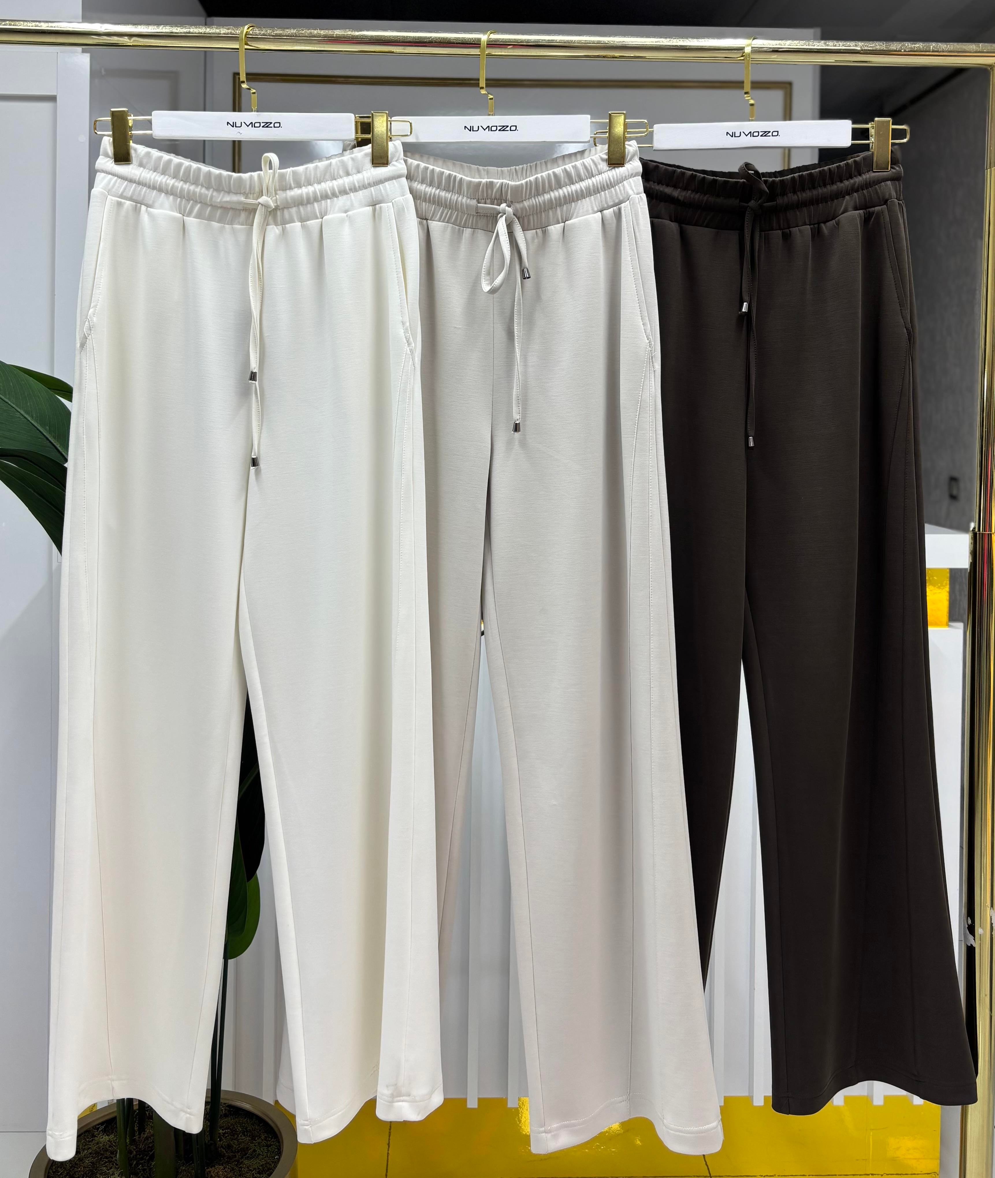 Sentez Divanna Modal Geniş Paça Pantolon Kahve