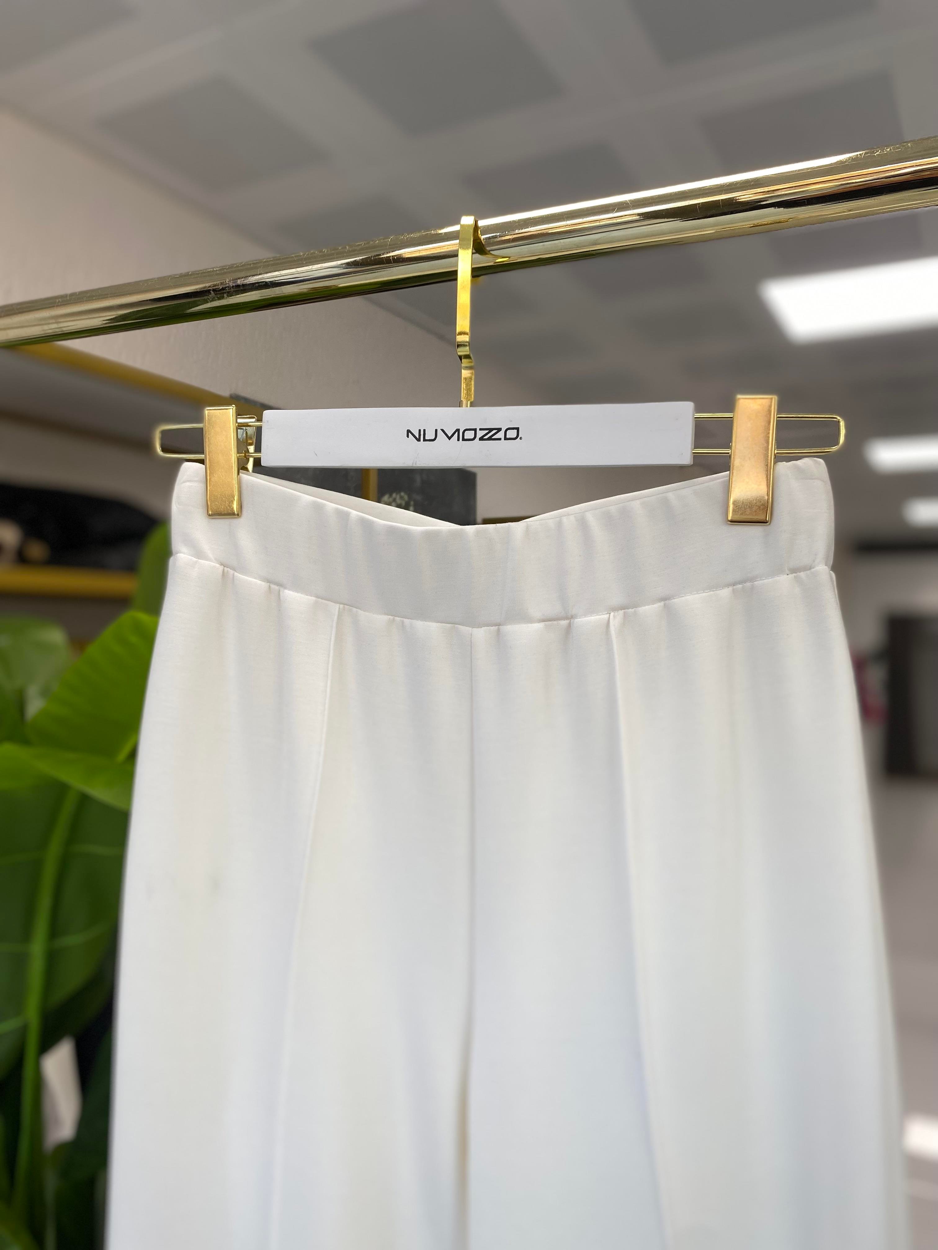 Sentez Nervürlü Bambu Duble Paça Pantolon Ekru