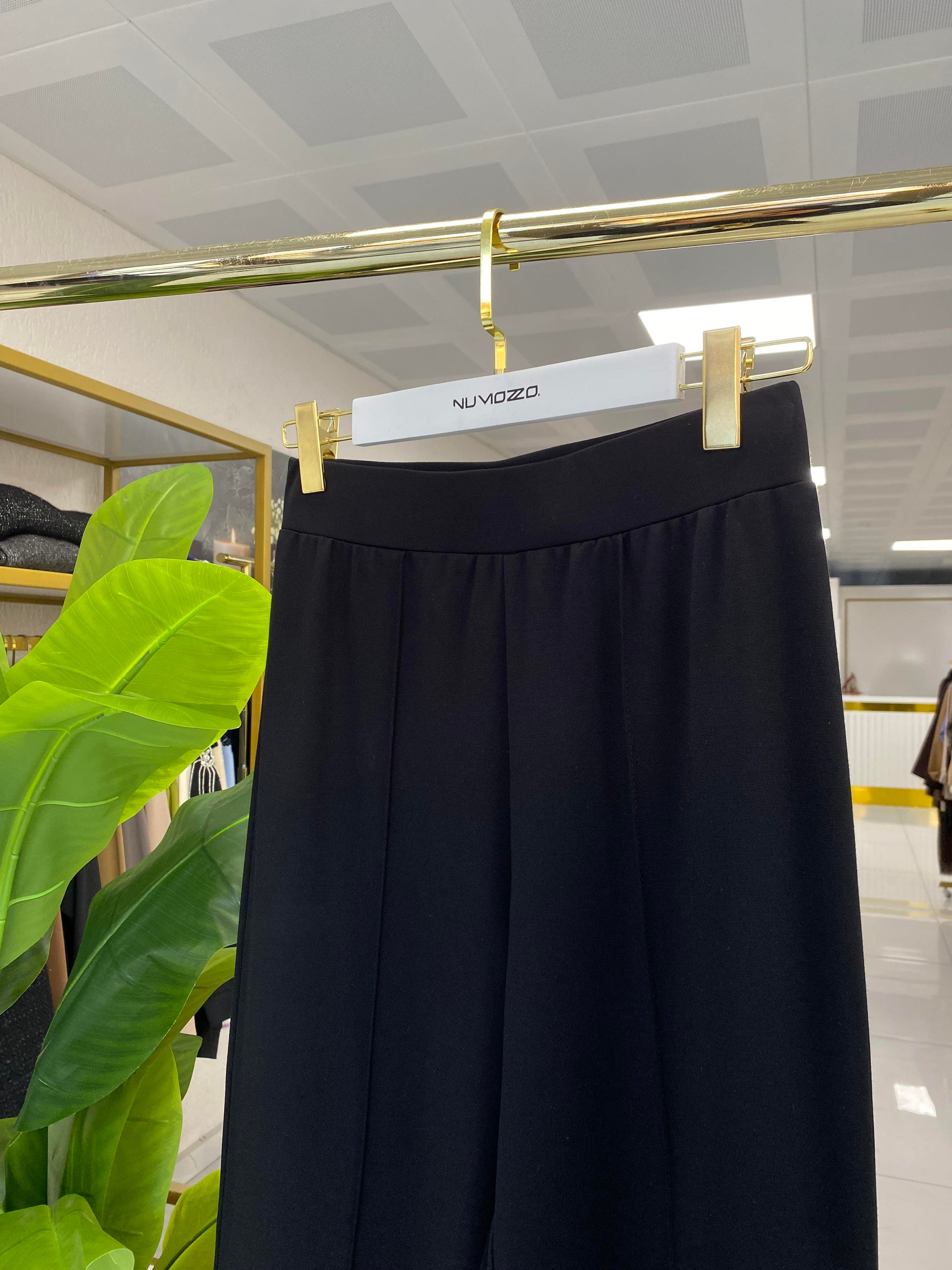 Sentez Panega Örme İspanyol Paça Pantolon Siyah