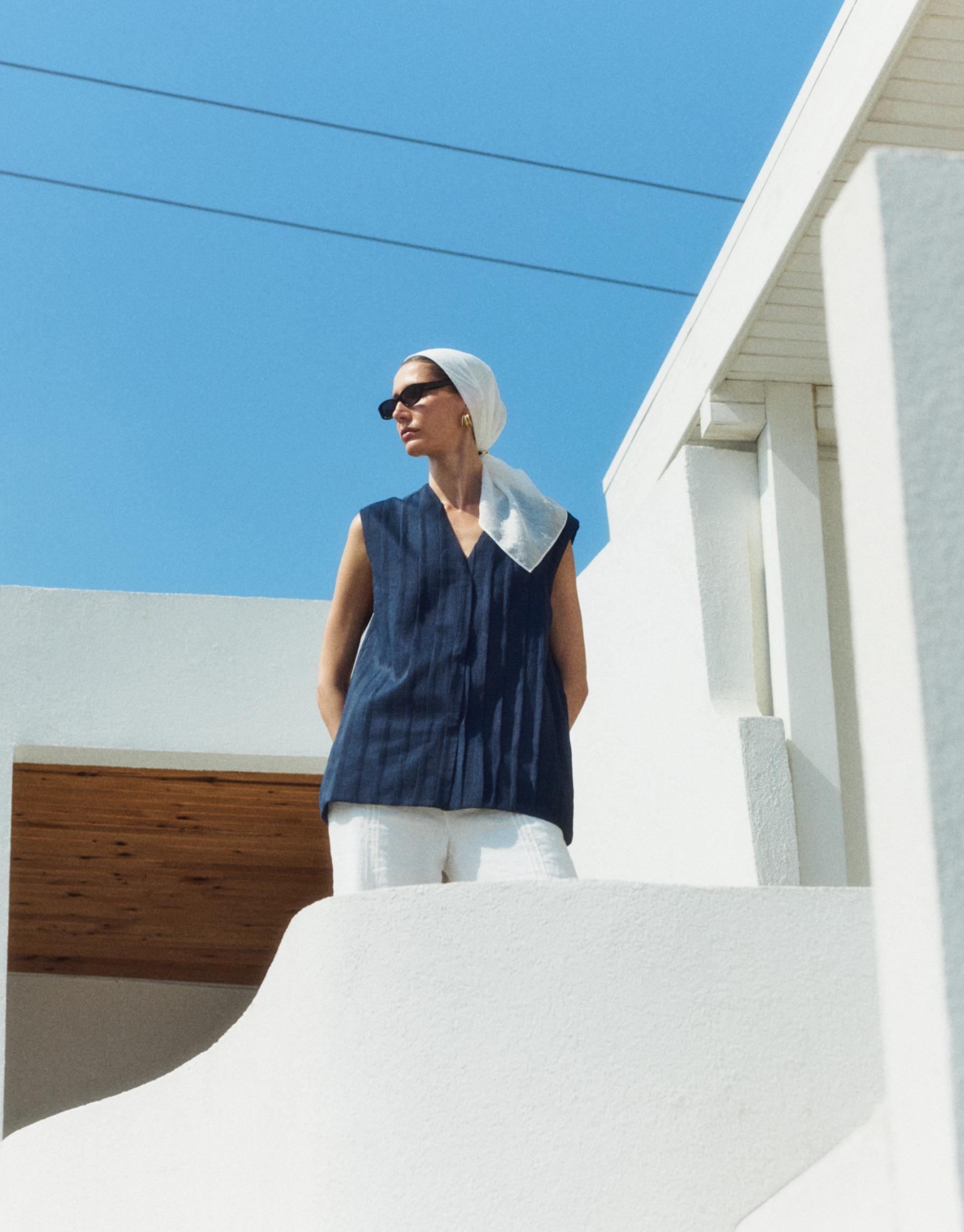 Serpent Keten Yelek Lacivert