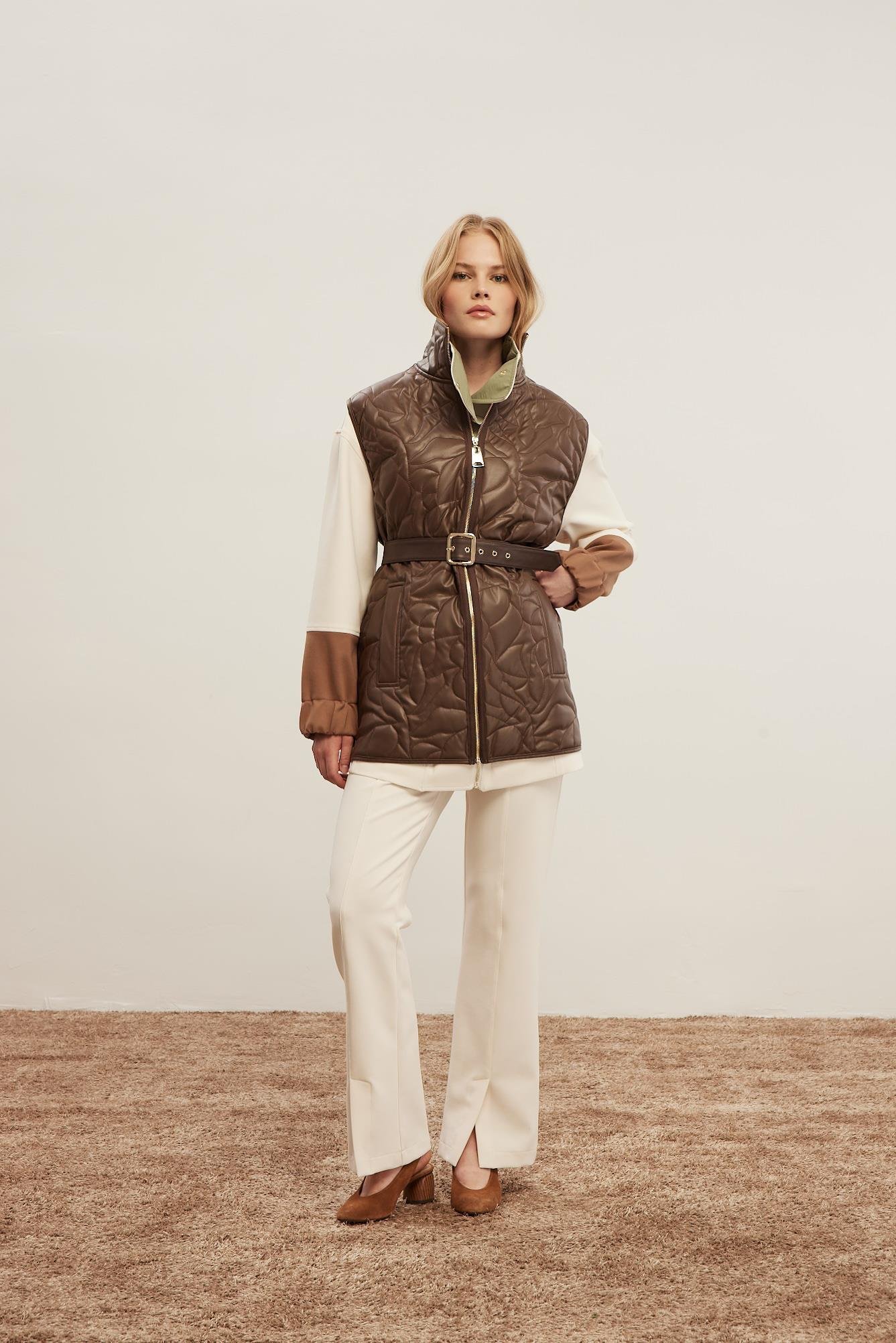 Venöve Biel Yelek Kahverengi