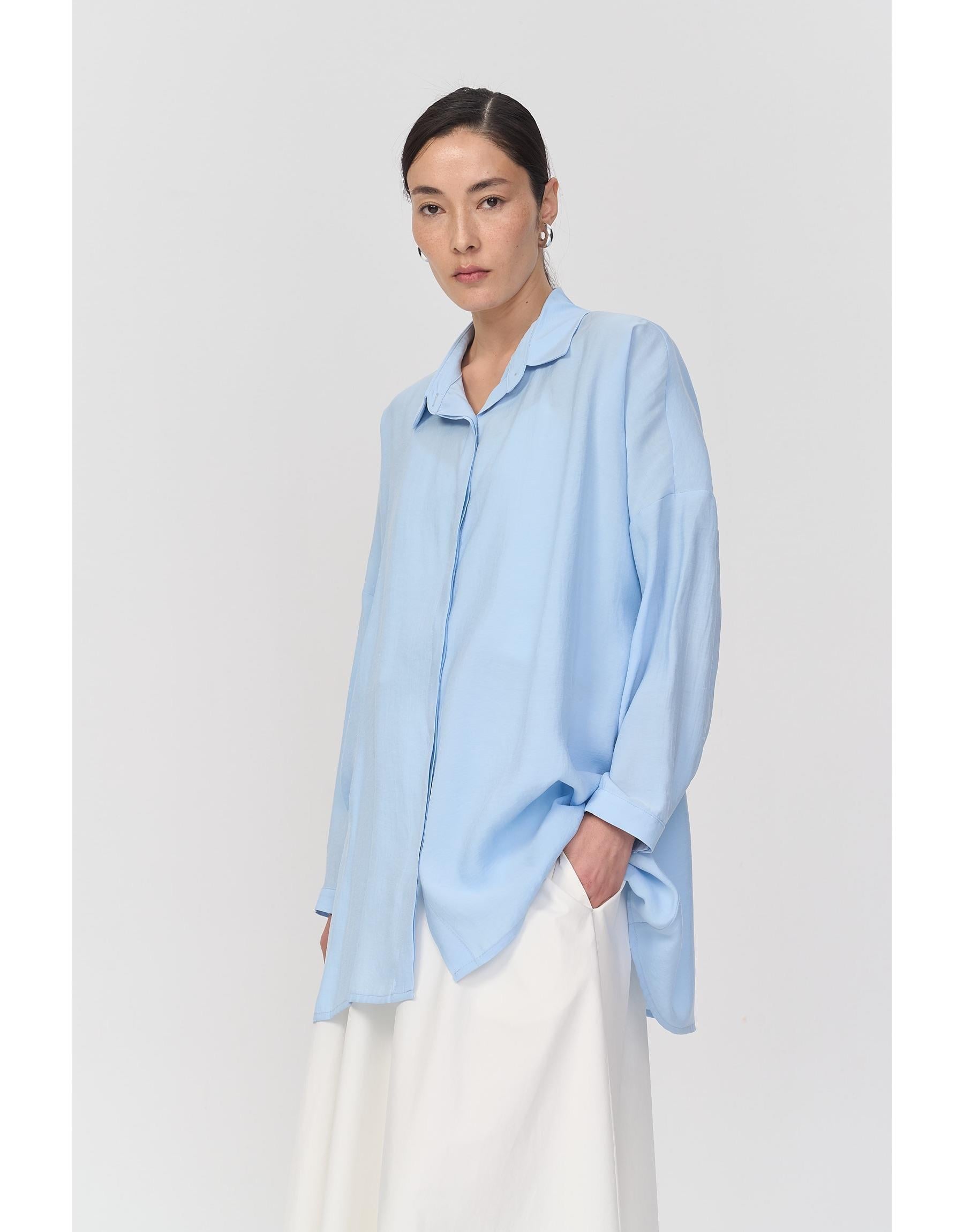 Yarasa Kol Gömlek Mavi