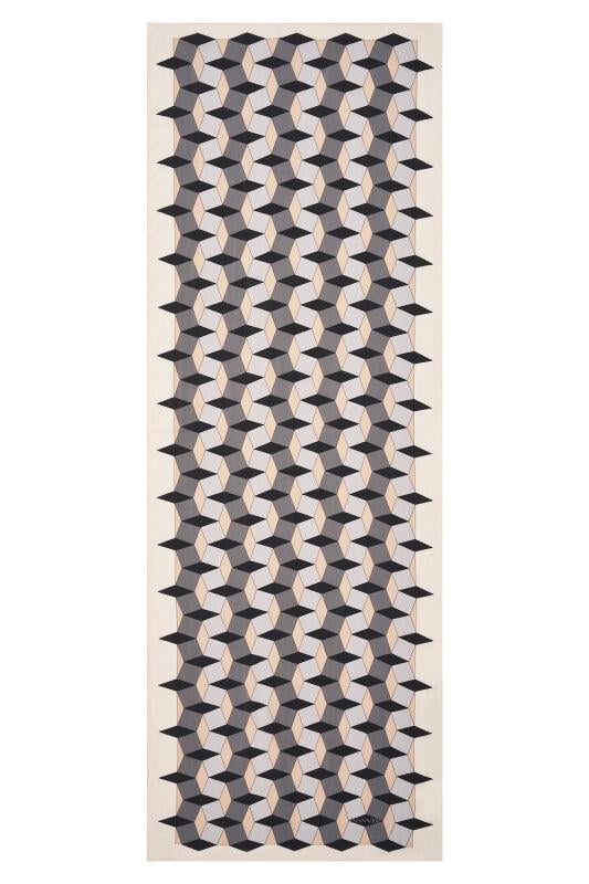 ZigZag Krem Floş Viskon Şal 70x200