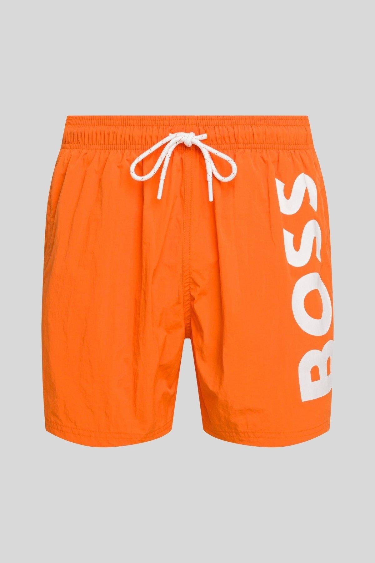 Boss Erkek Baskılı Deniz Şortu Turuncu 829