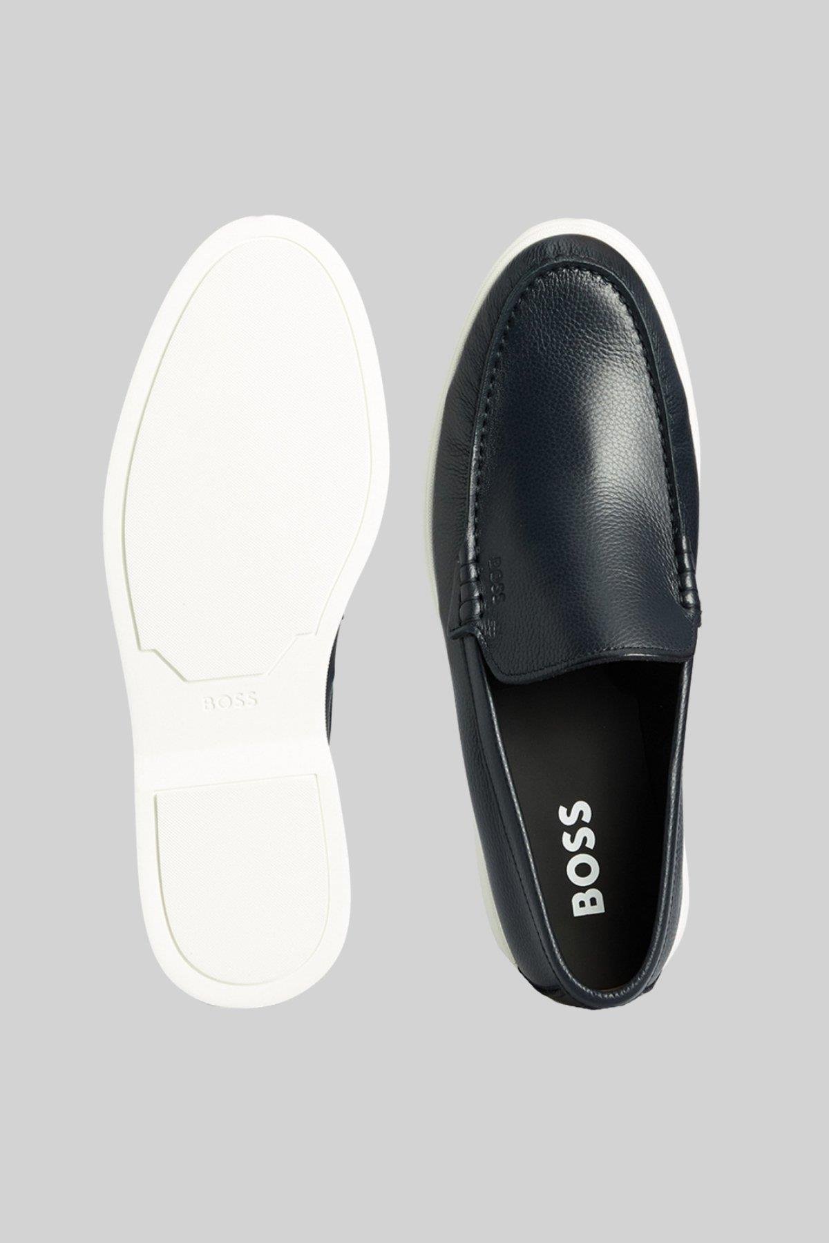 Boss Erkek Deri Loafer Mavi