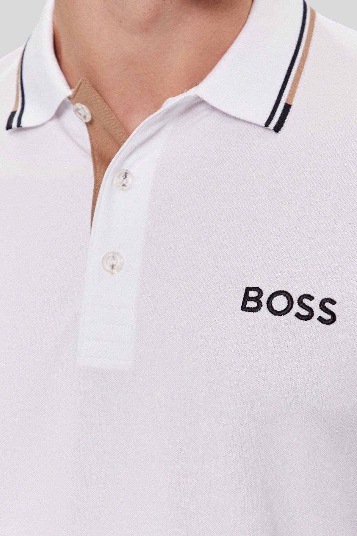 Boss Erkek Regular Fit Düğmeli Polo Yaka T-Shirt Beyaz