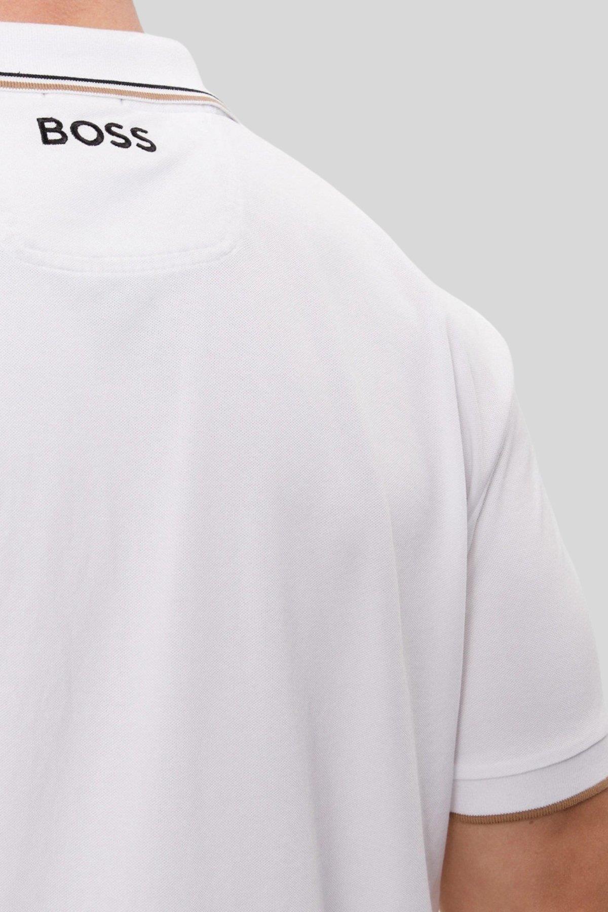 Boss Erkek Regular Fit Düğmeli Polo Yaka T-Shirt Beyaz