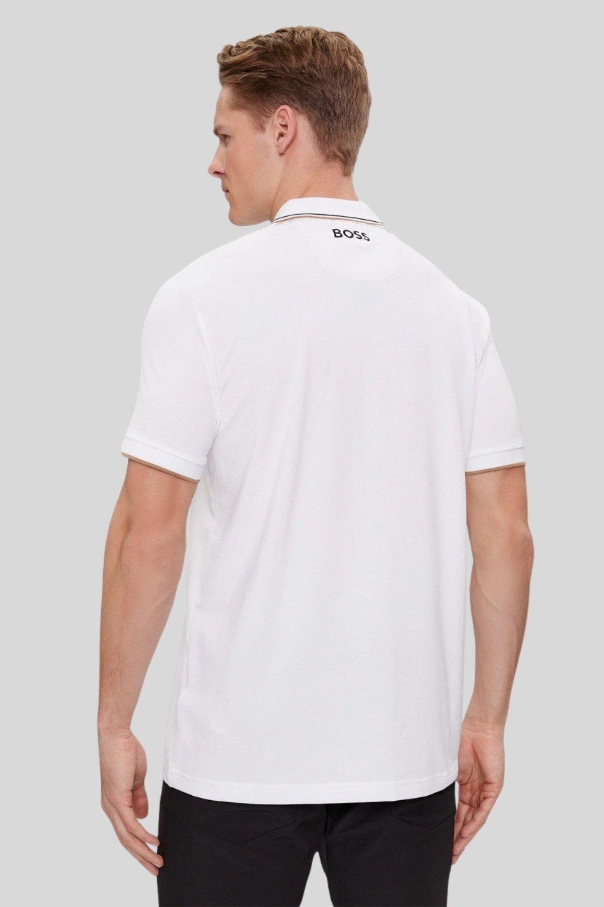 Boss Erkek Regular Fit Düğmeli Polo Yaka T-Shirt Beyaz