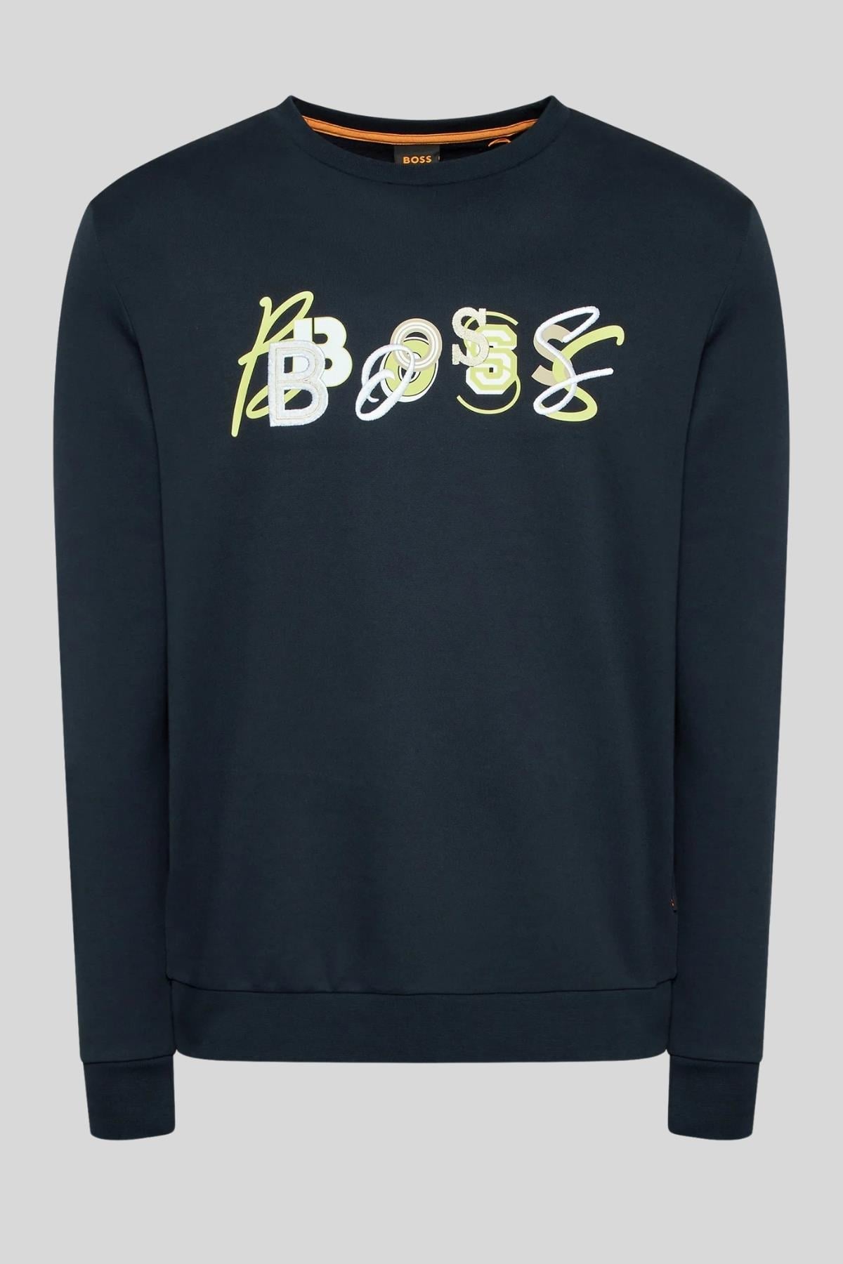 Boss Erkek Regular Fit Welogocrew Sweatshirt Lacivert