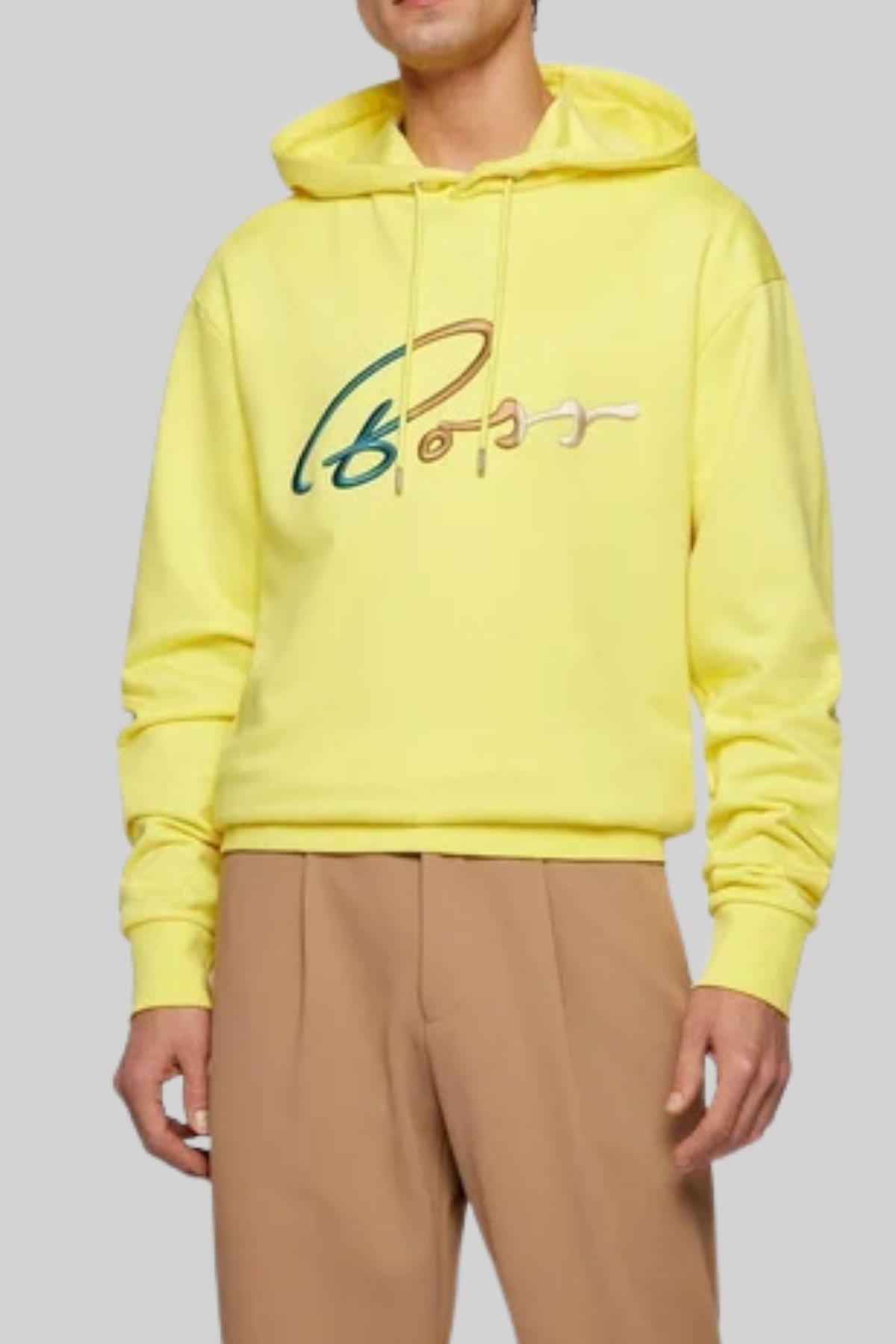Boss Erkek Seeger 84 Regular Fit Sweatshirt Sarı