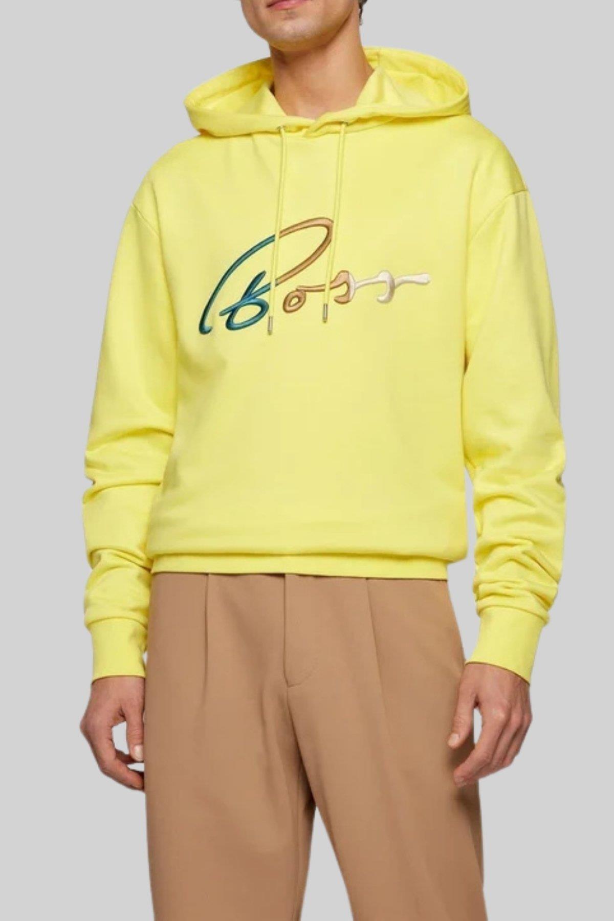 Boss Erkek Seeger 84 Regular Fit Sweatshirt Sarı