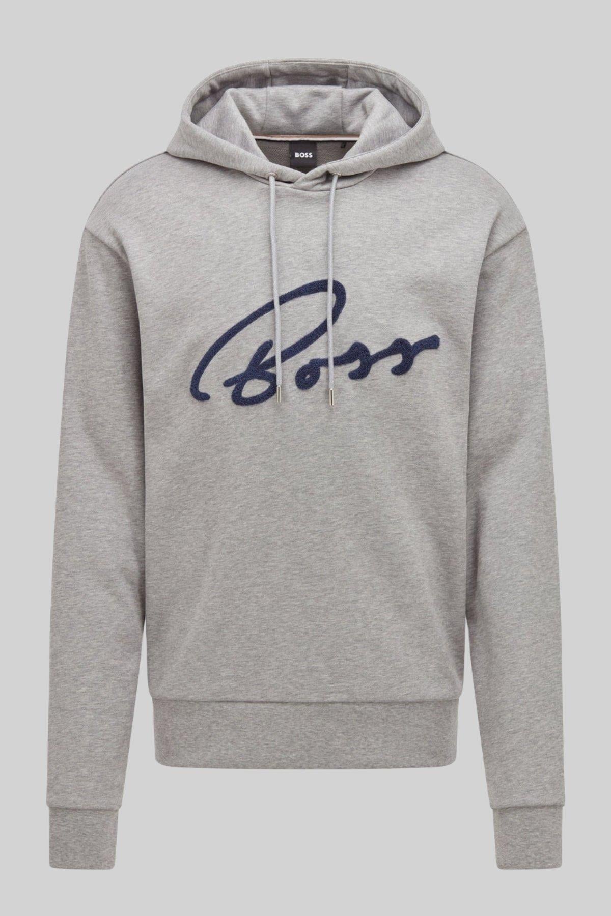 Boss Erkek Seeger 84 Regular Fit Sweatshirt Gri