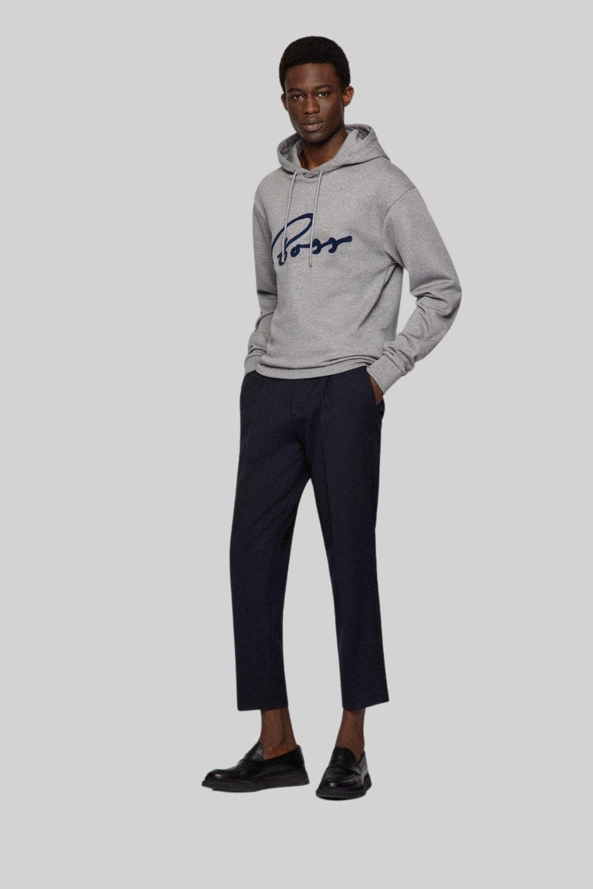 Boss Erkek Seeger 84 Regular Fit Sweatshirt Gri