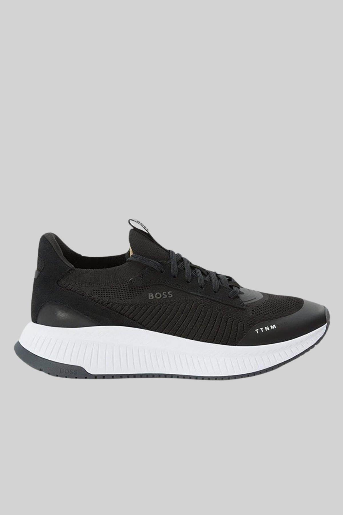 Boss Erkek Titanium Evo Bağcıklı Marka Logolu Spor Stil Sneaker Siyah