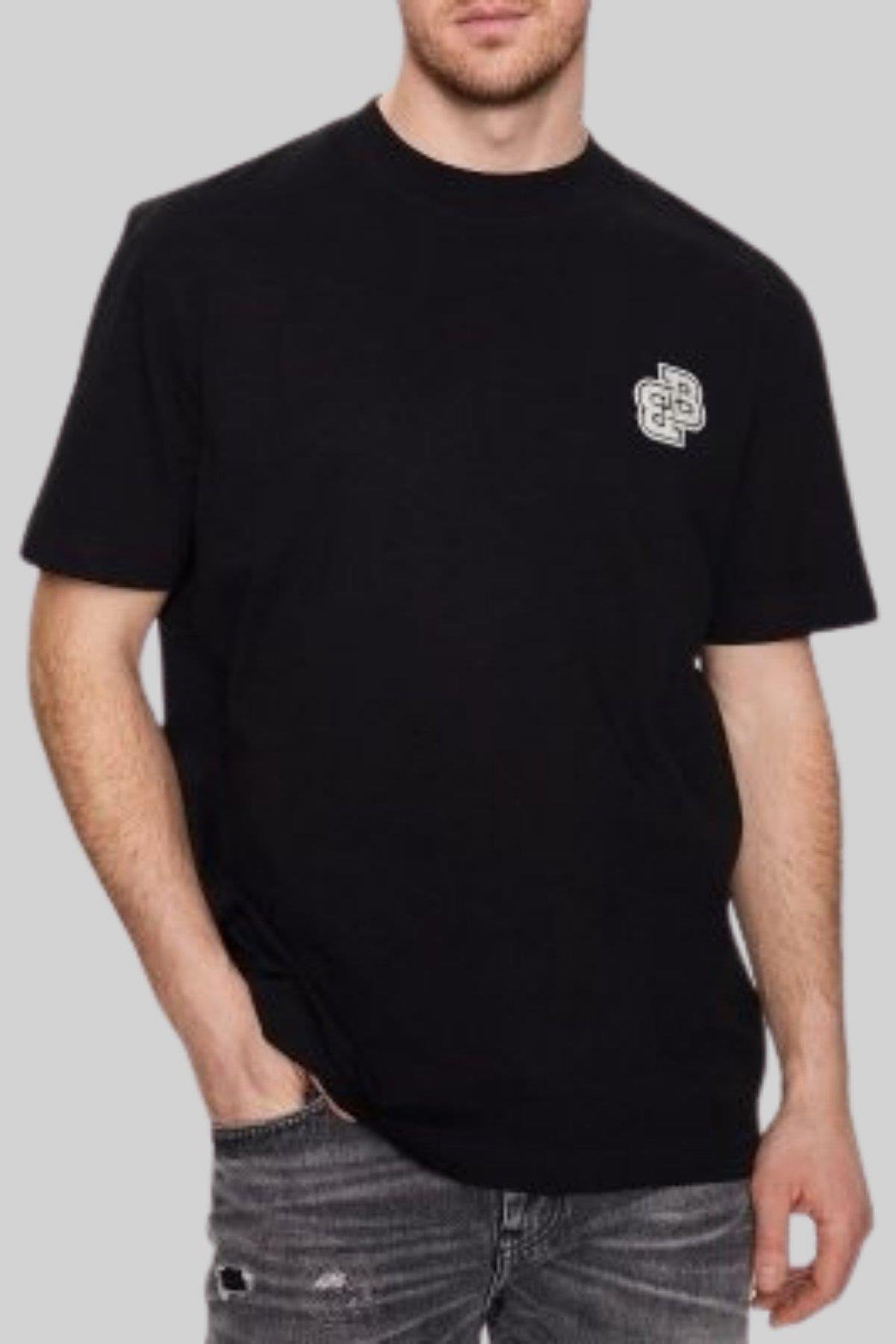 Boss Erkek Yuvarlak Yaka Pamuklu T-Shirt Siyah