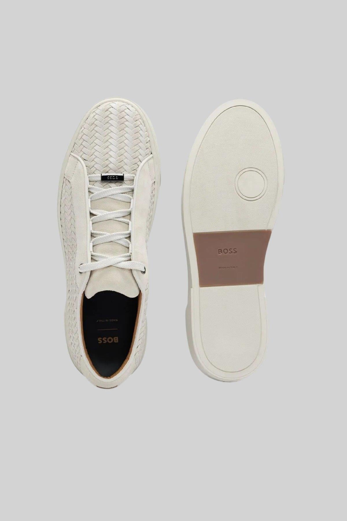 Boss Gary Tenn Erkek Deri Sneaker Beyaz