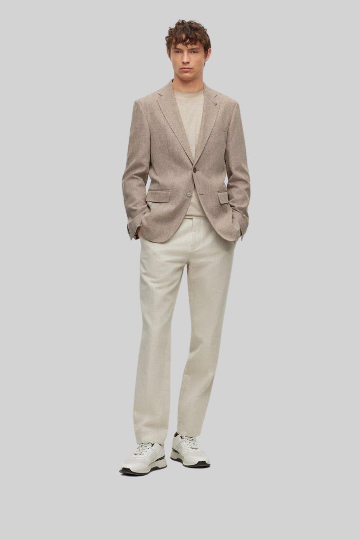 Boss Hutson Elbow Erkek Blazer Bej