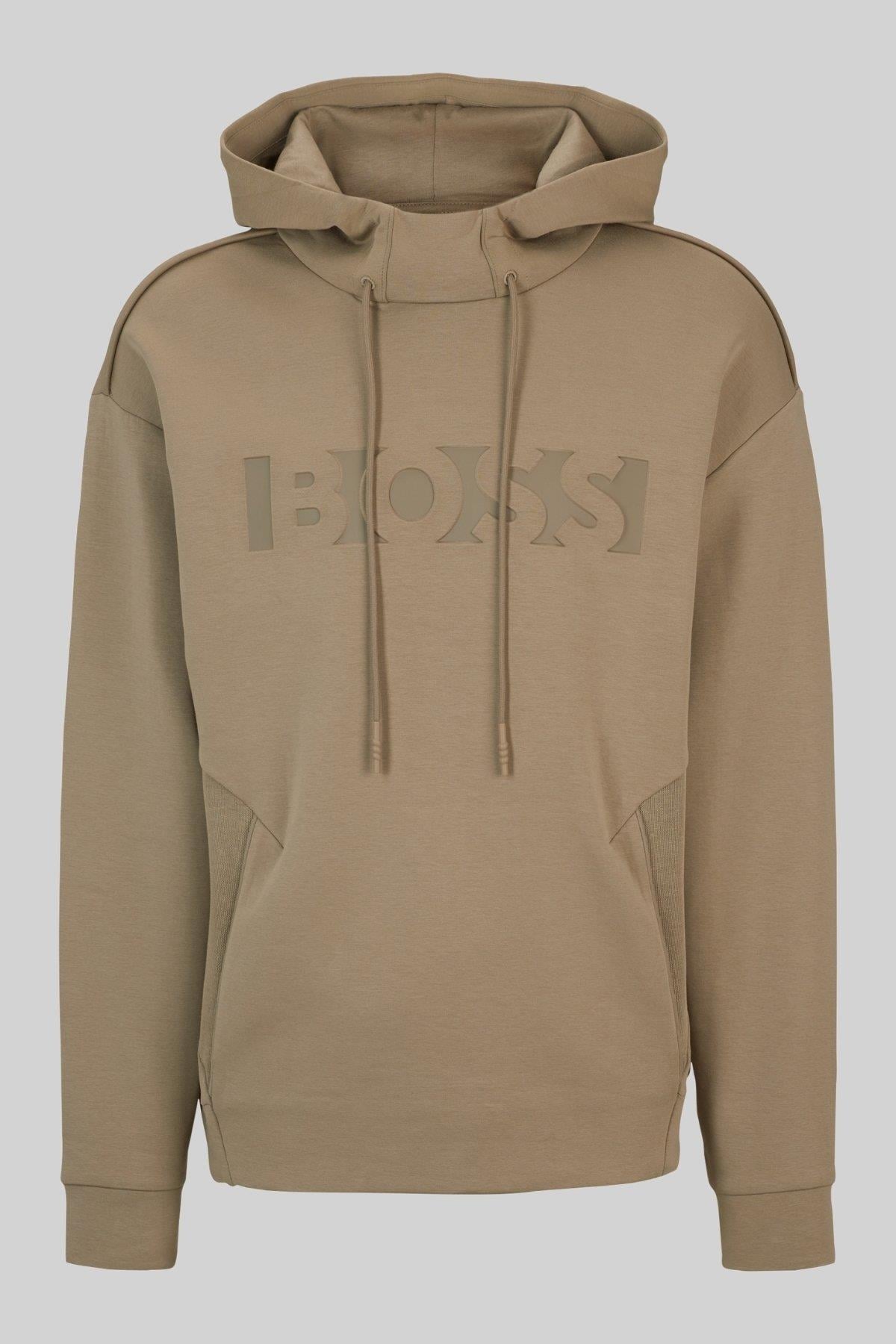 Boss Kapüşonlu Erkek Sweatshirt Yeşil