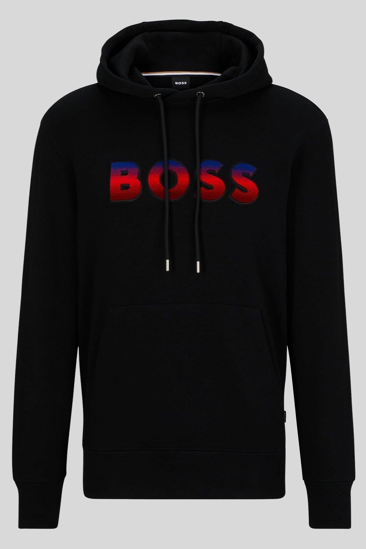 Boss Kapüşonlu Regular Fit Erkek Sweatshirt Siyah