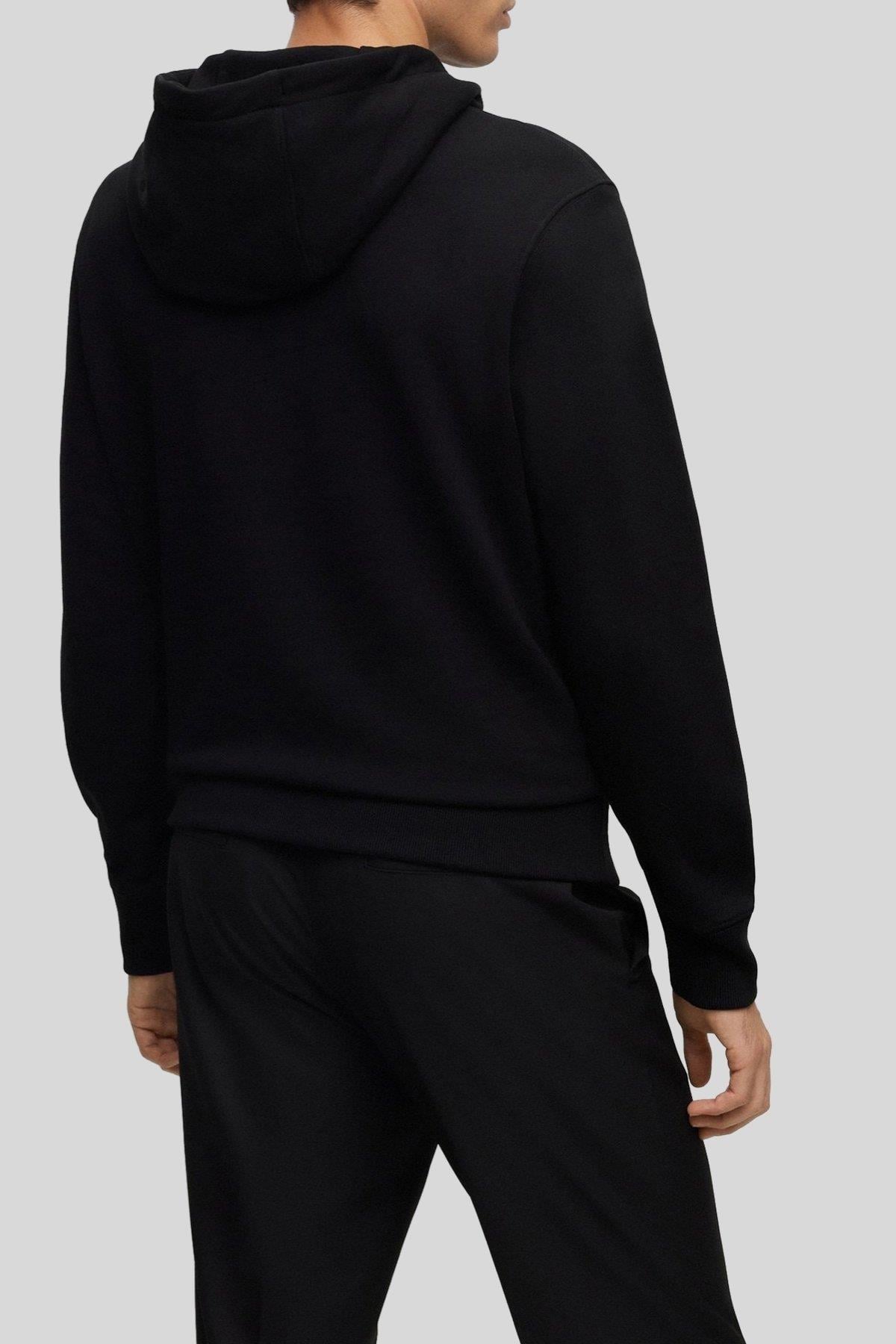 Boss Kapüşonlu Regular Fit Erkek Sweatshirt Siyah