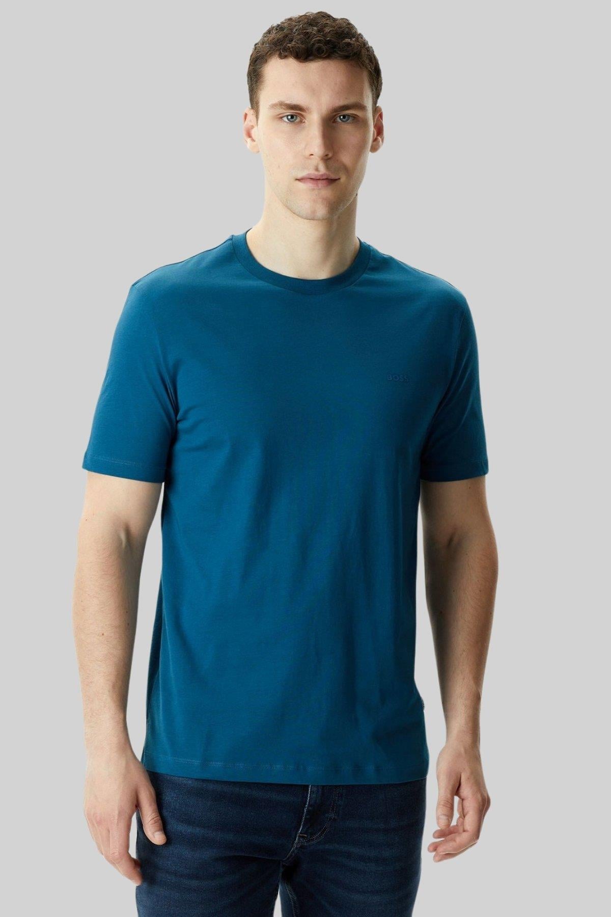 Boss Regular Fit  Bisiklet Yaka Erkek T-Shirt Lacivert