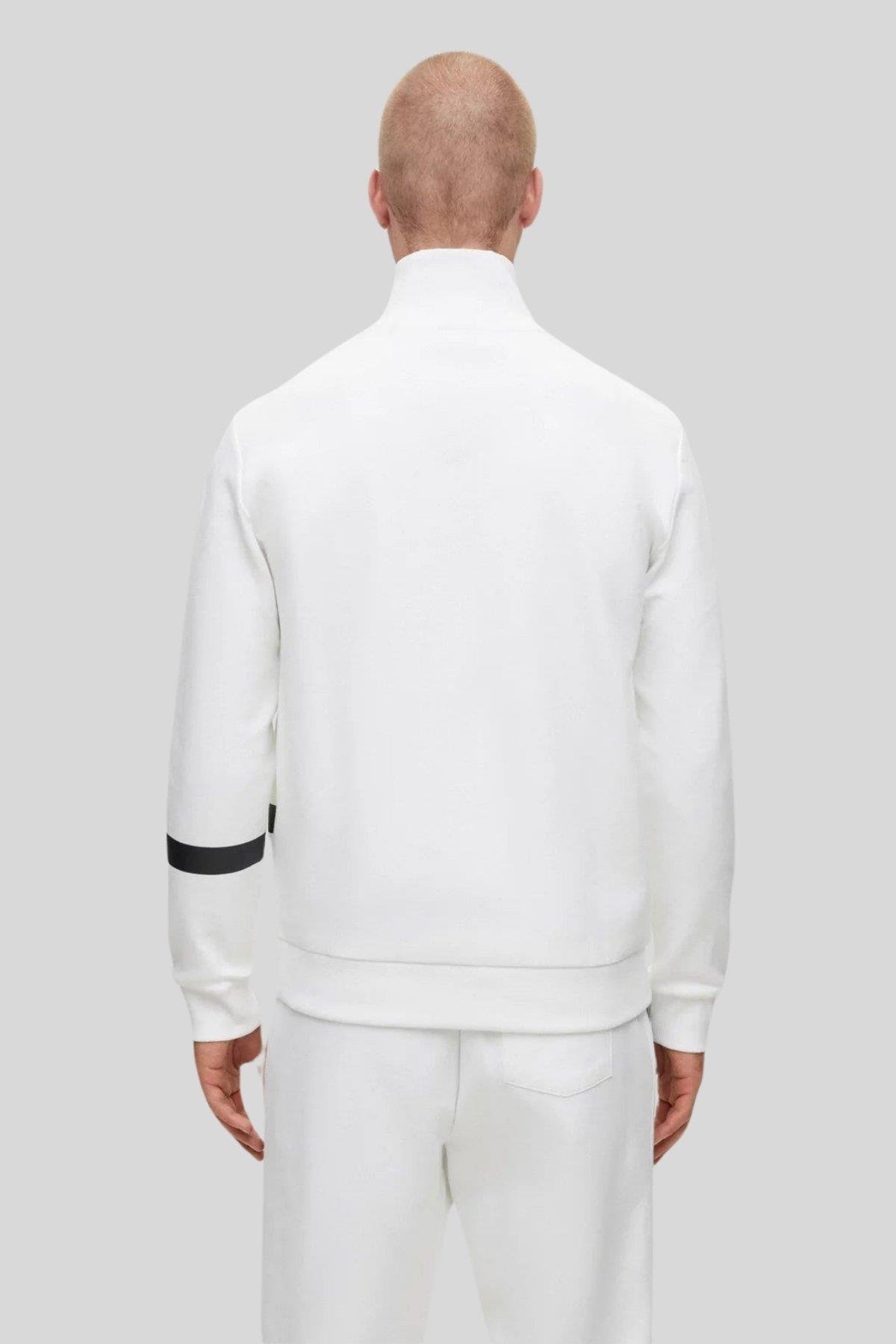 Boss Regular Fit Dik Yaka  Erkek Sweatshirt Beyaz