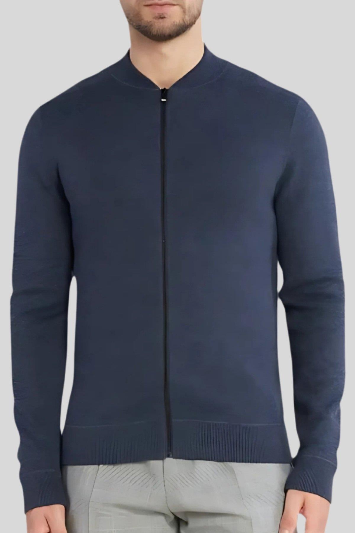 Boss Regular Fit Erkek Örgü Hırka Lacivert